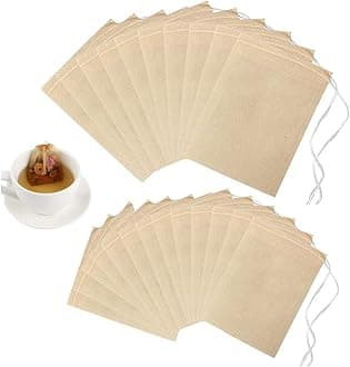 200 Pcs Loose Leaf Tea Bags, Disposable Tea Filter Bags with Drawstring Unbleached Tea Bags for Loose Tea and Coffee (3.54x2.75 inch/1.96x2.75 inch)