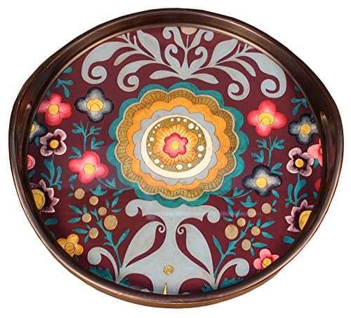 Artista Home Rabat Round Tray, Flower Finish