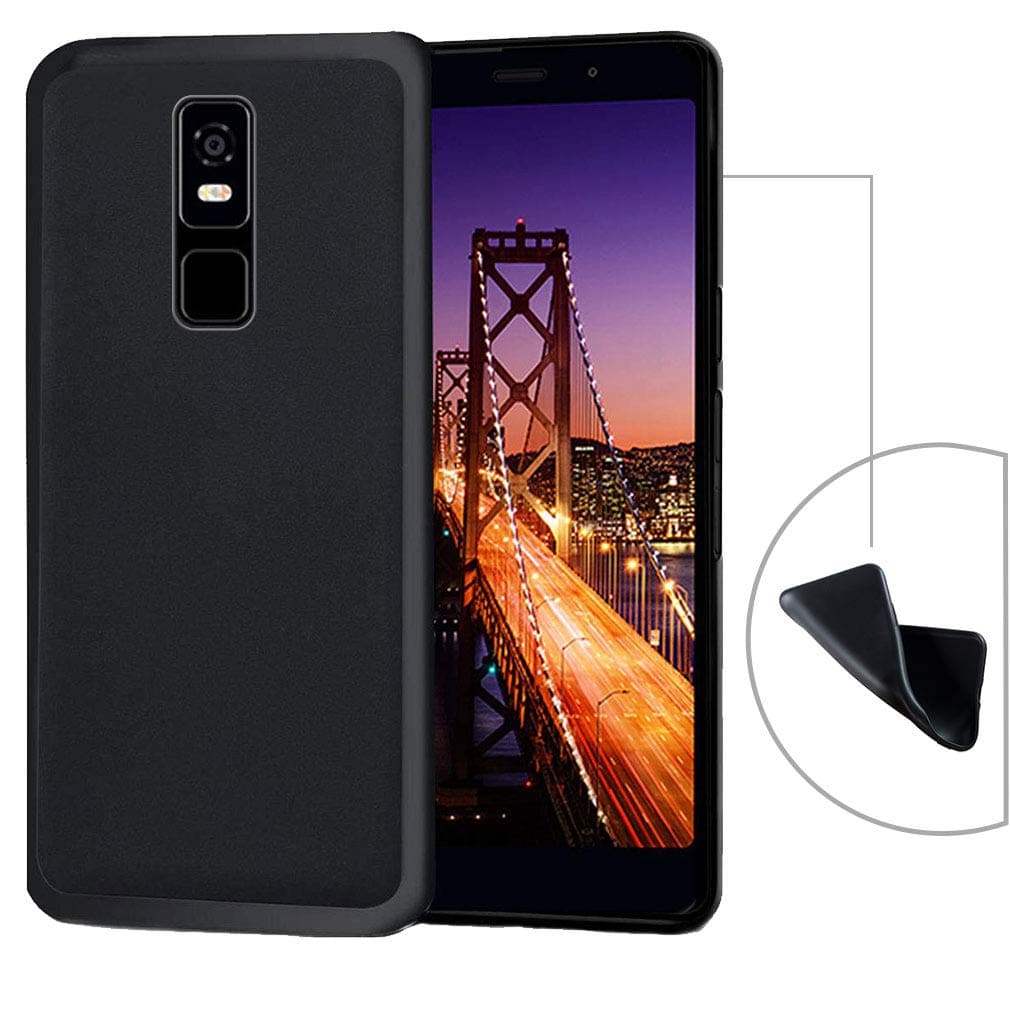 SFR Altice S61 Case, HHUAN Shock-Absorption Flexible Soft Black TPU Shell Silicone Gel Resistant Protective Case Bumper Cover for SFR Altice S61 (5.45")