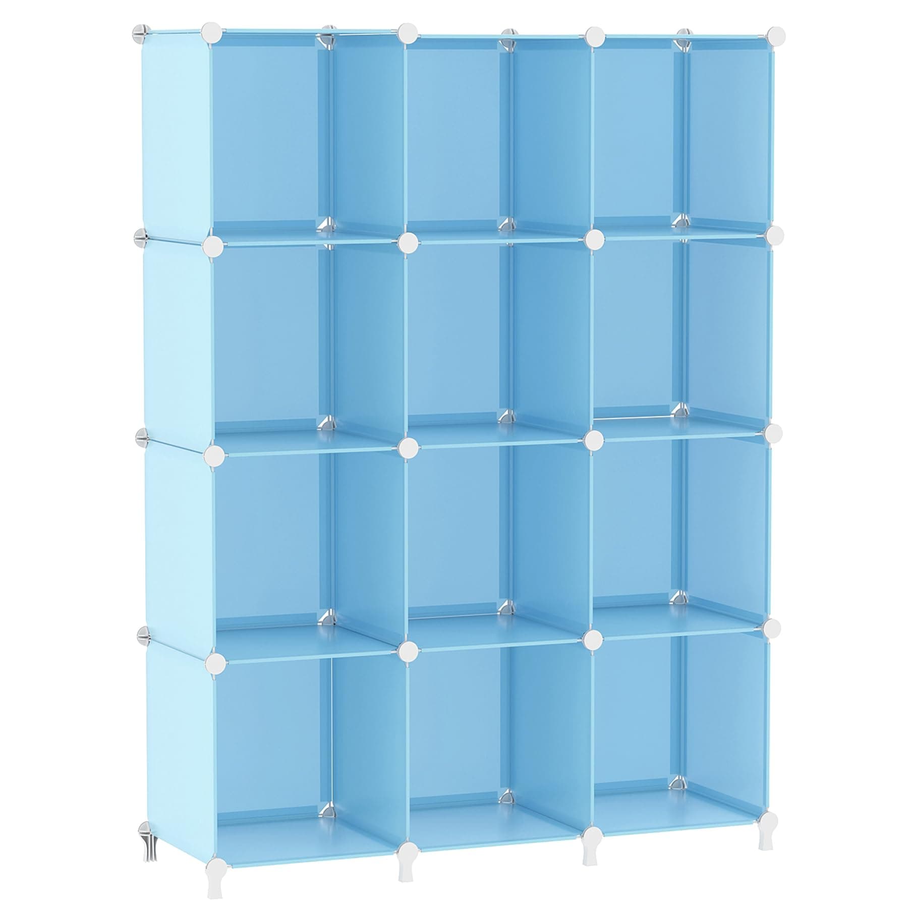 AWTATOS Cube Storage Organizer Protable Closet Organizers and Storage for Kids DIY Stackable 12 Cube Storage Shelves Clothes Organizer for Bedroom, Home, Blue