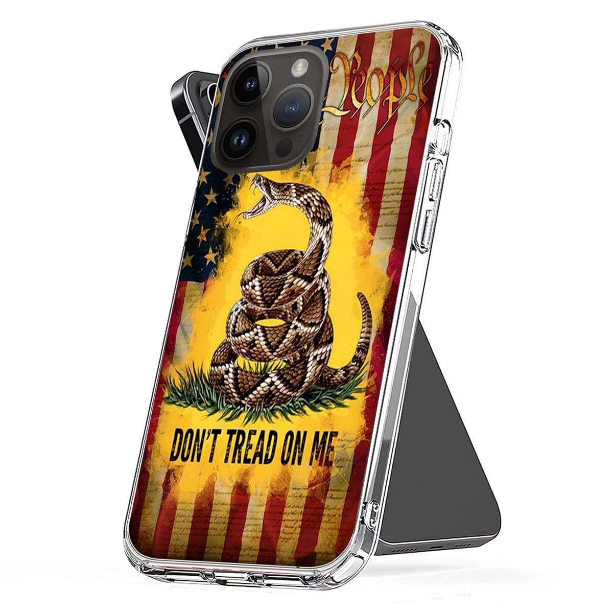 Phone Case Compatible with iPhone 13 Pro Max Don't Tread On Me USA Flag Shock Accessories Scratch Waterproof Cover