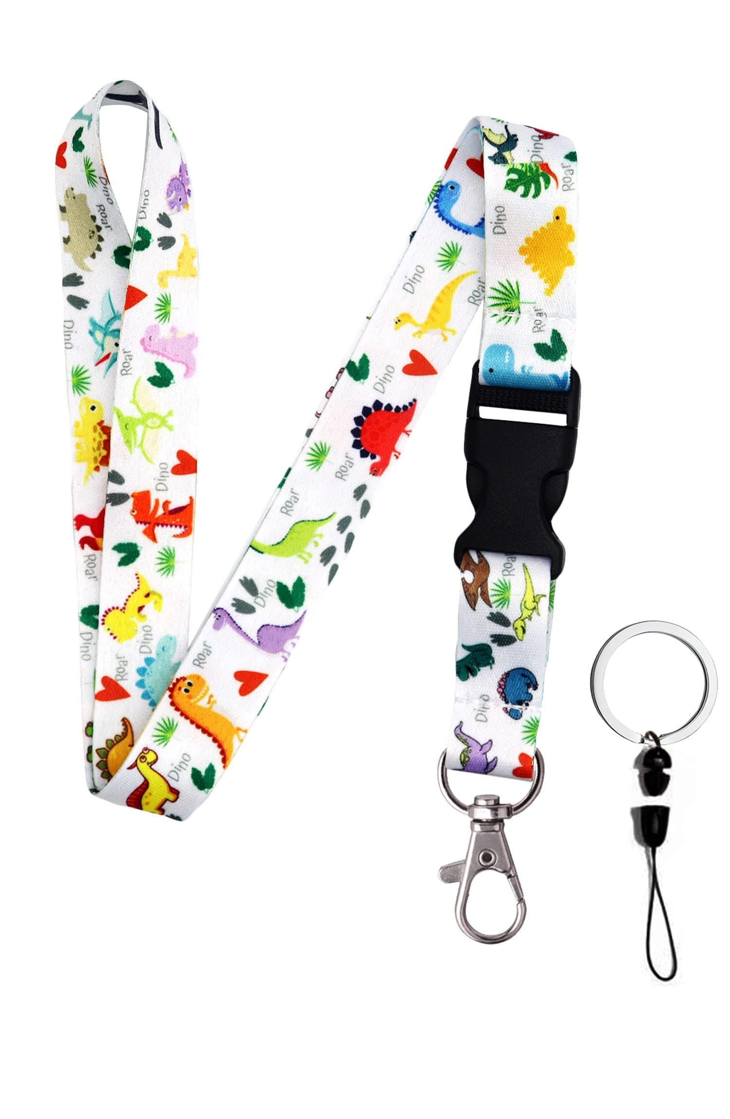Lanyard for Keys,Keychain Lanyard Premium Soft Silky Wide Strapped Beautifully Printed ID Teacher Lanyard (Dino)