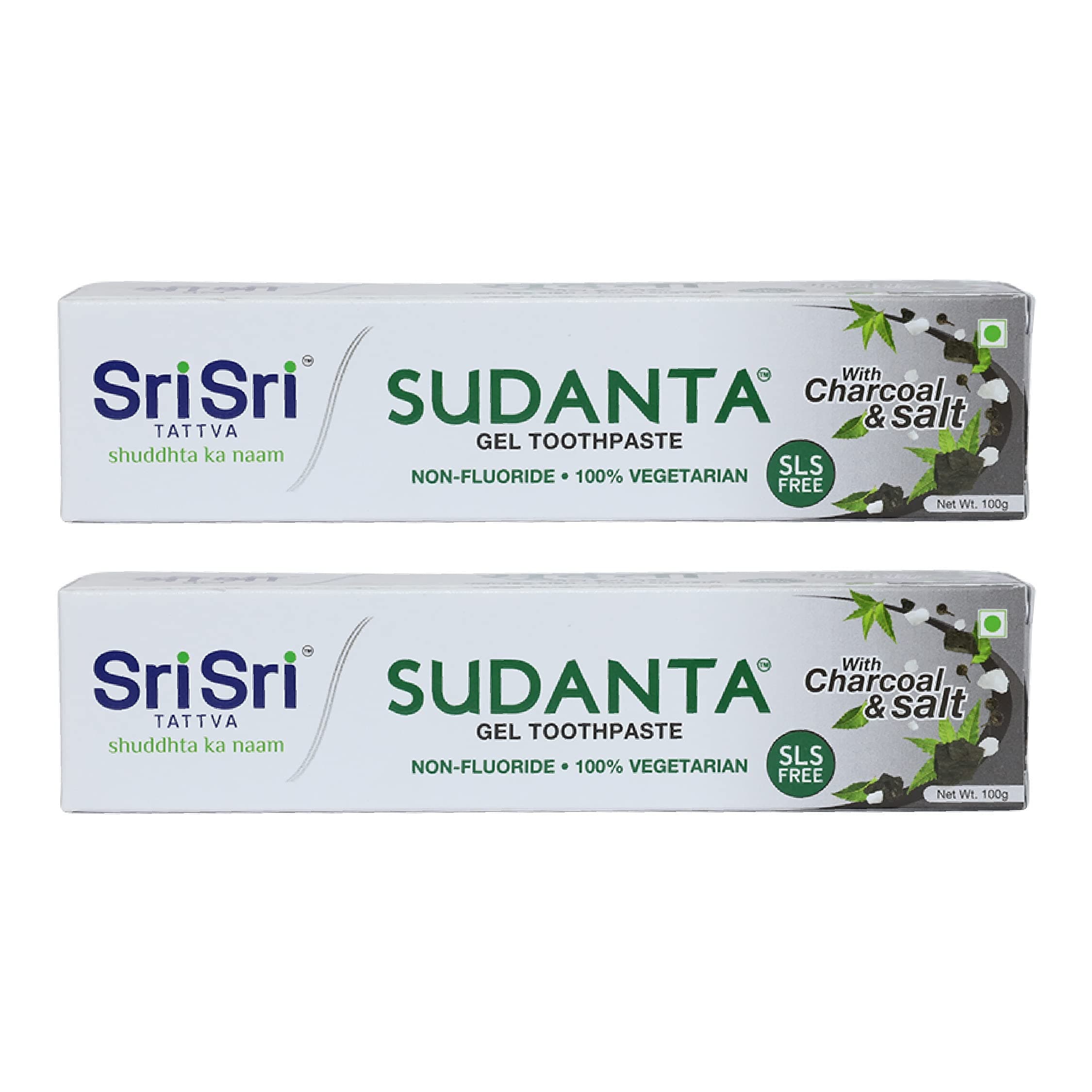 Sudanta Herbal Gel Multi Action Toothpaste - All Natural, Sls Free, Fluoride Free Tooth Paste With Charcoal, Salt & More - 100G (Pack Of 2), For Kids And Adults