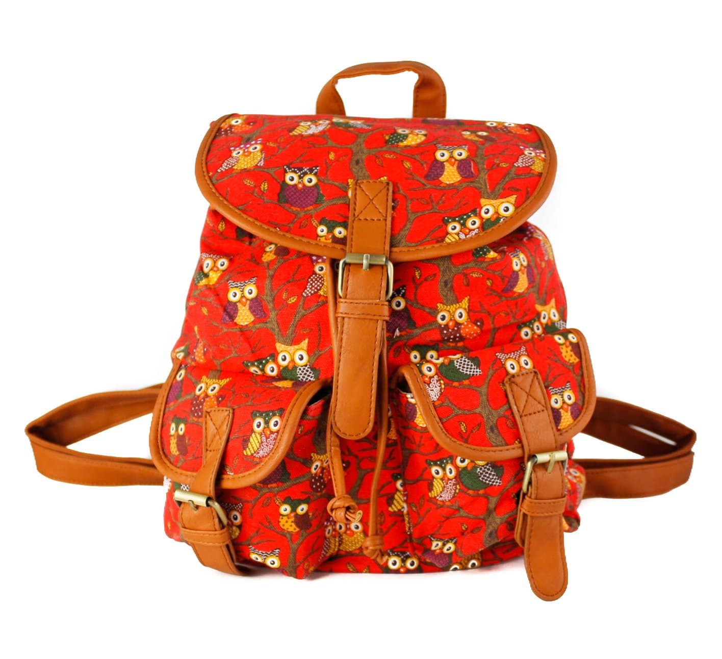 Girls & Women's Owl Print Butterfly Print Canvas Backpack/Rucksack Shoulder travel Leisure Bag/School Bag