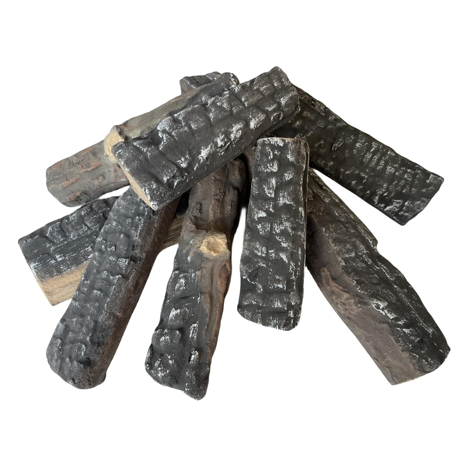 Gas logs 8pcs gas fireplace logs,simulated firewood,decorative ceramic wood fire logs,windless,for indoor and outdoor fireplaces and fire pits,Gas, Vented, Ventless, Electric, Ethanol,Gel Inserts