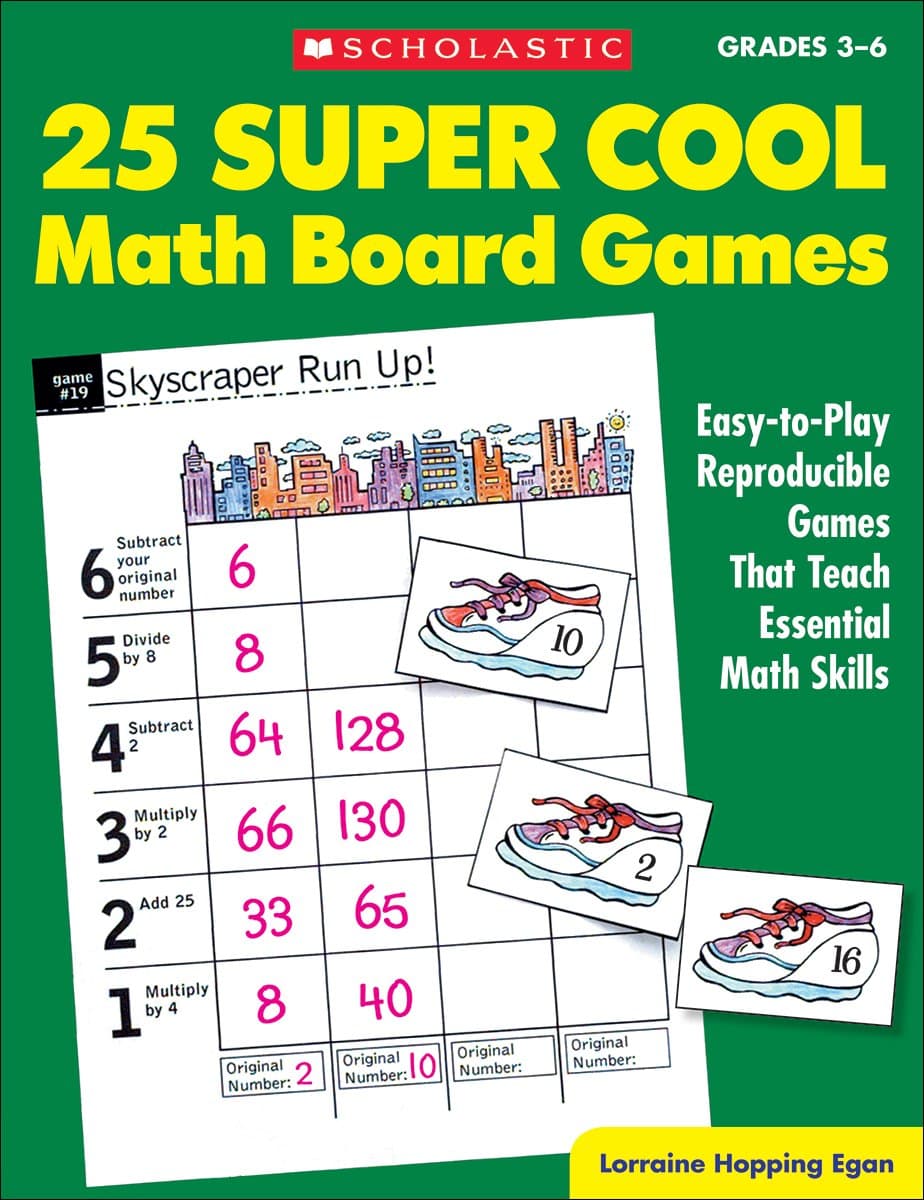 25 Super Cool Math Board Games: Easy-To-Play Reproducible Games That Teach Essential Math Skills Paperback – 1 July 1999