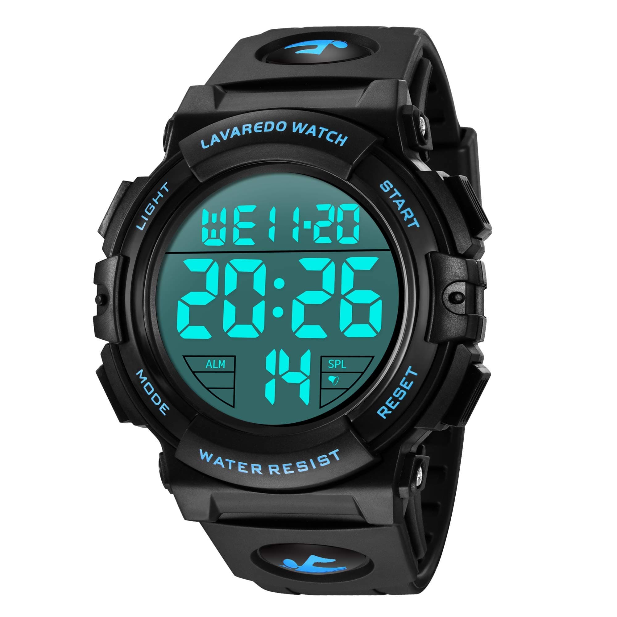 L LAVAREDO Digital Men's Watch (Black Dial Black Colored Strap)