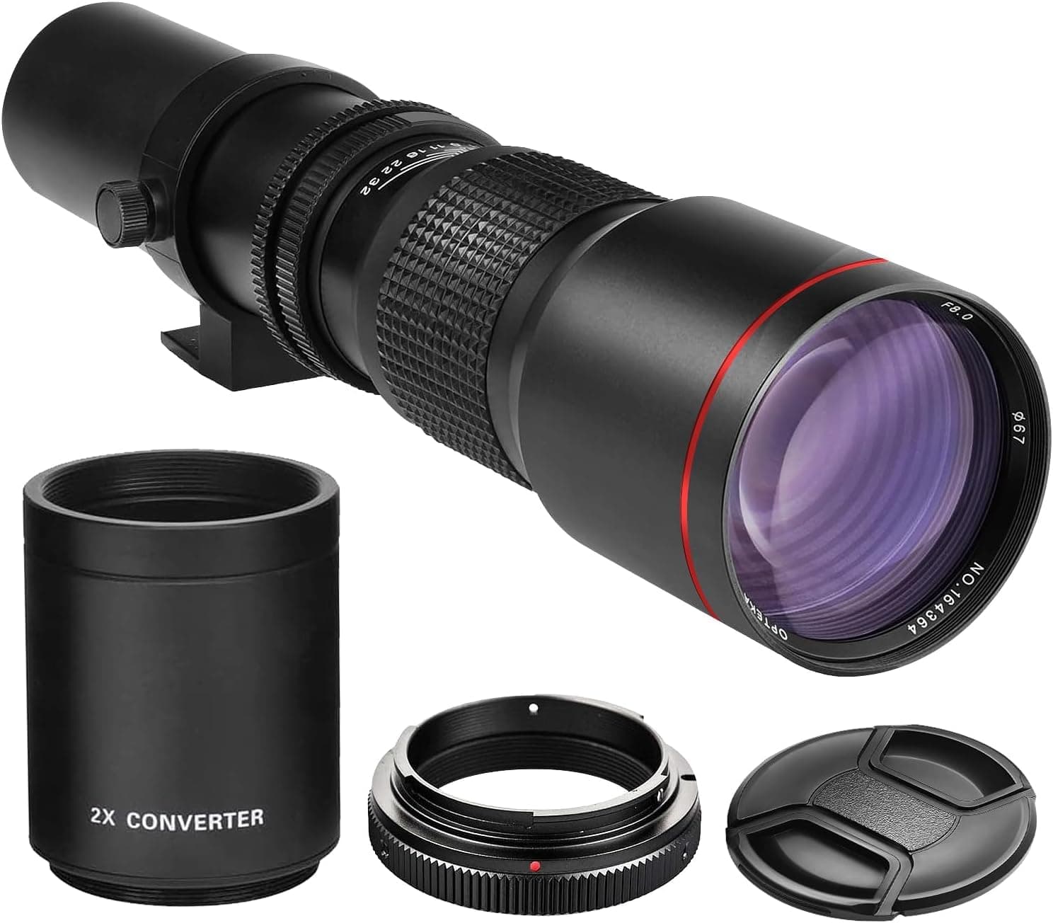 High-Power 500mm/1000mm f/8 Manual Telephoto Lens for Sony Alpha A99, A77, A65, A58, A57, A55, A37, A35, A33, A900, A700, A580, A560, A550, A390, A380, A330 and A290 Digital SLR Cameras