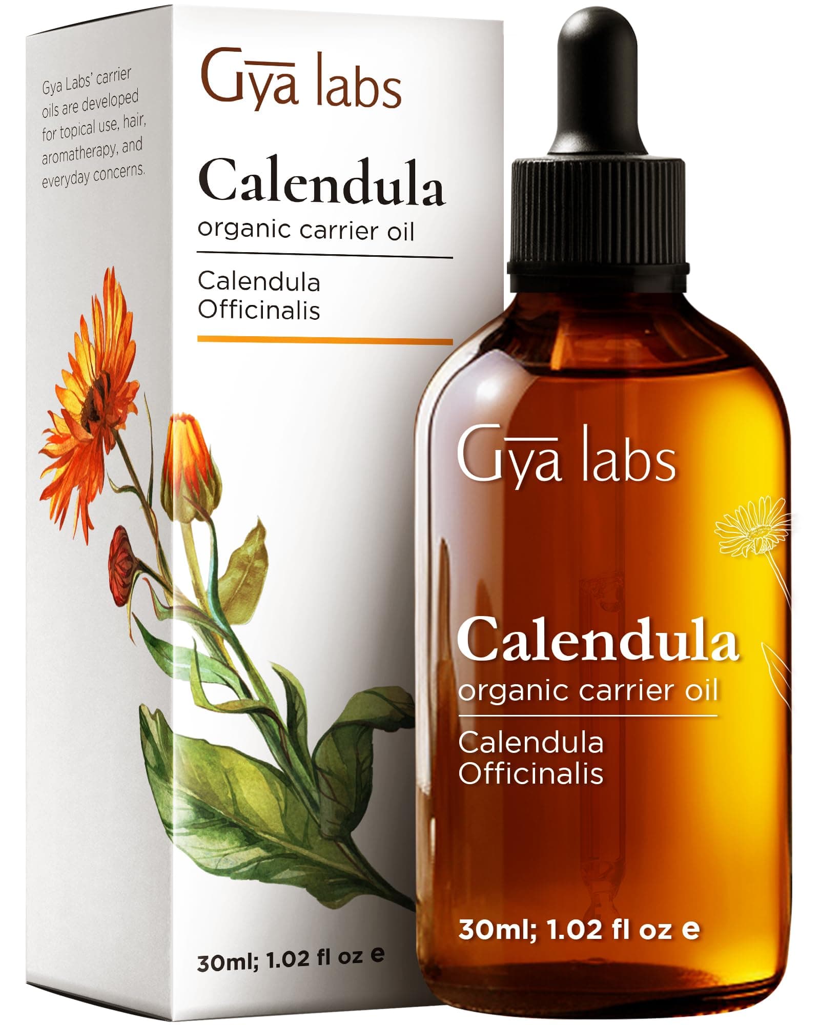 Calendula Oil - 1 Fl Oz - Carrier Oil for Hair, Skin, Face, Scalp & Body Massage
