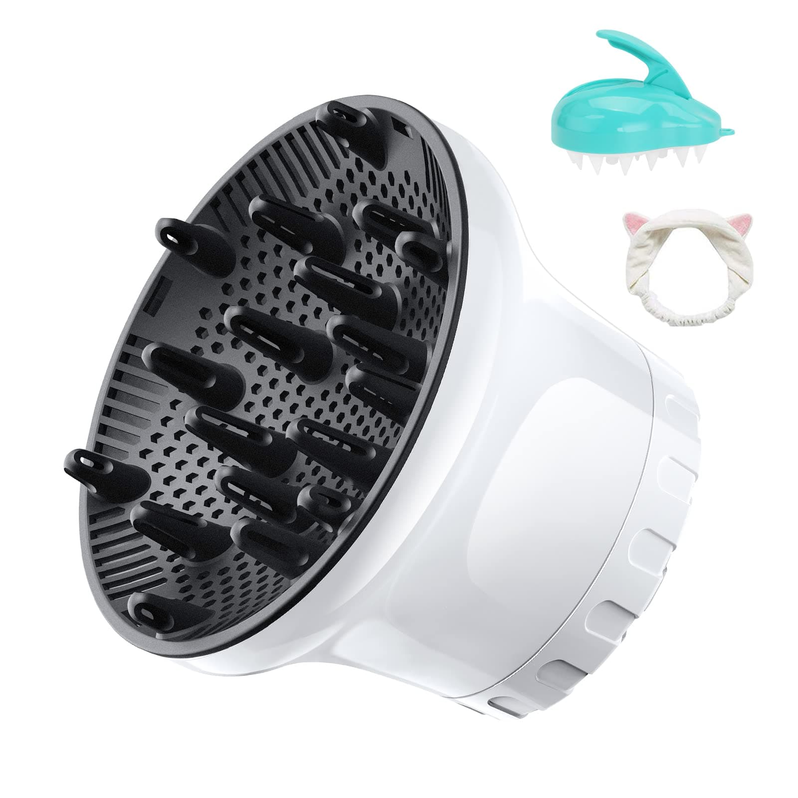 Universal Hair Diffuser Hair Dryer Diffuser Attachment for Curly Wave Thick and Nature Hair Profession Blow Dryer Diffuser Attachment Use Honeycomb Element Adjustable to 1.4-2.6 inch for Dryer Nozzle