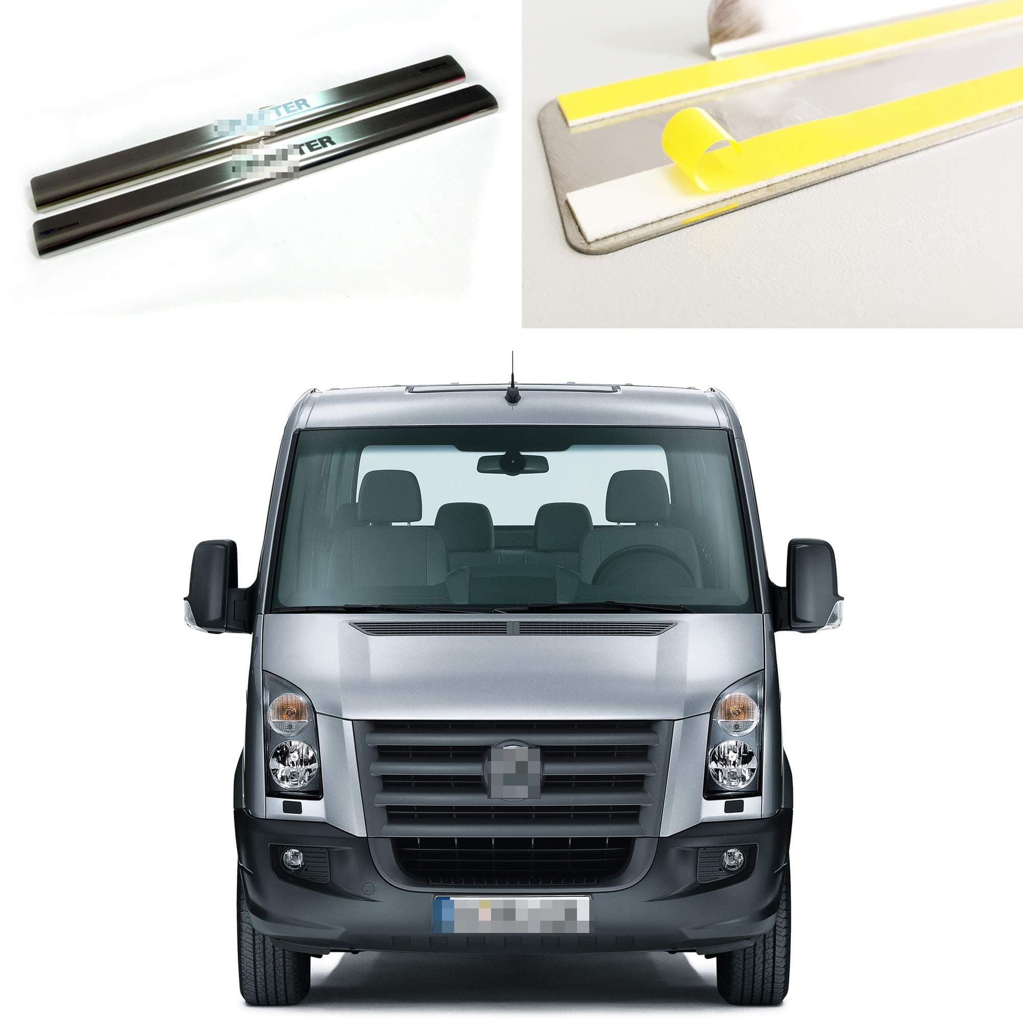 Stainless Steel Outside Fit Door Sill Scuff Plate Guard 2pcs Sills Protector Trim for Volkswagen Crafter 2006-2016