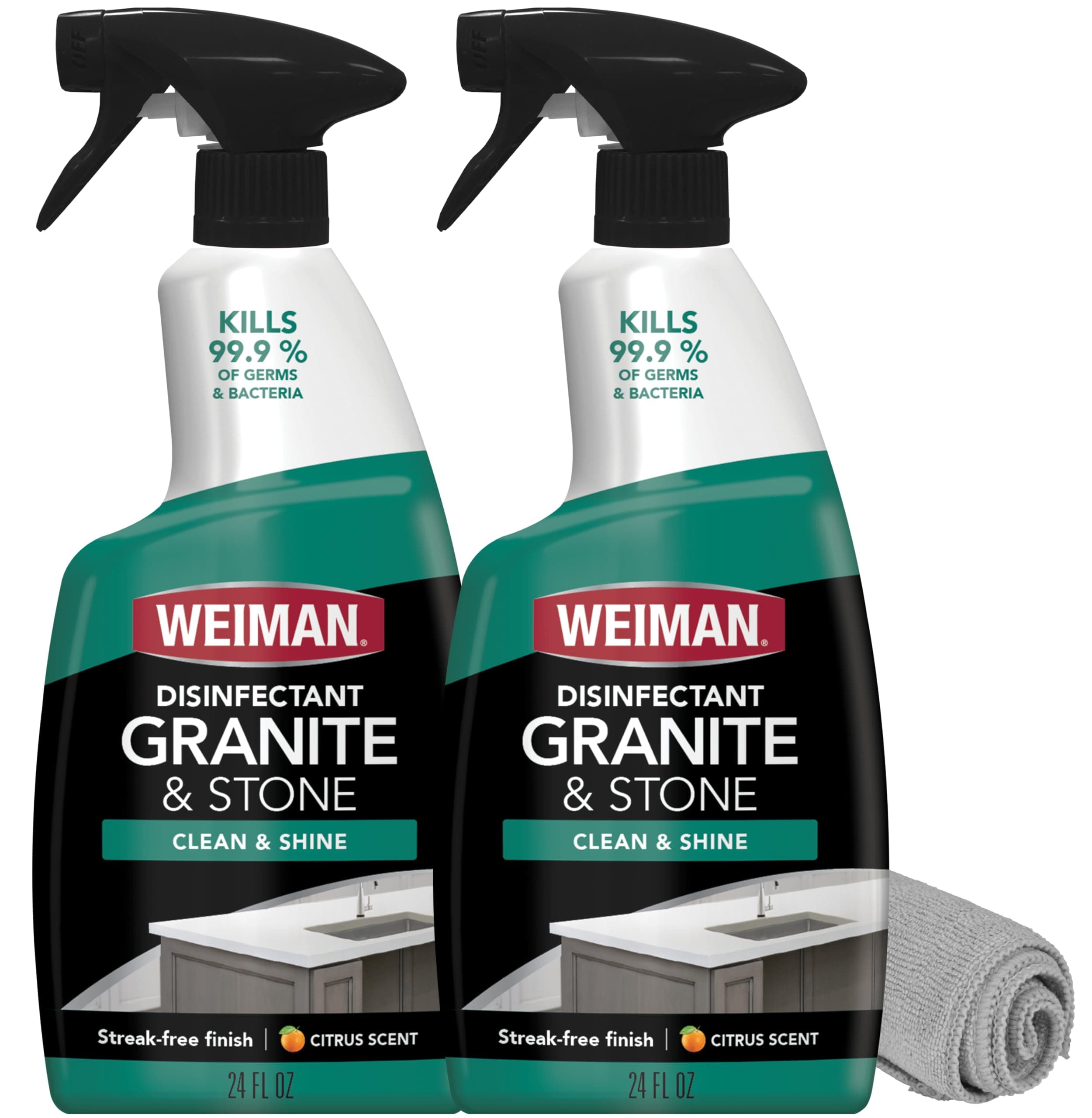 - Disinfectant Granite Daily Clean & Shine (2 Pack with Polishing Cloth) Safely Clean Disinfect and Shine Granite Marble Soapstone Quartz Quartzite Slate Limestone Corian Laminate Tile Countertop