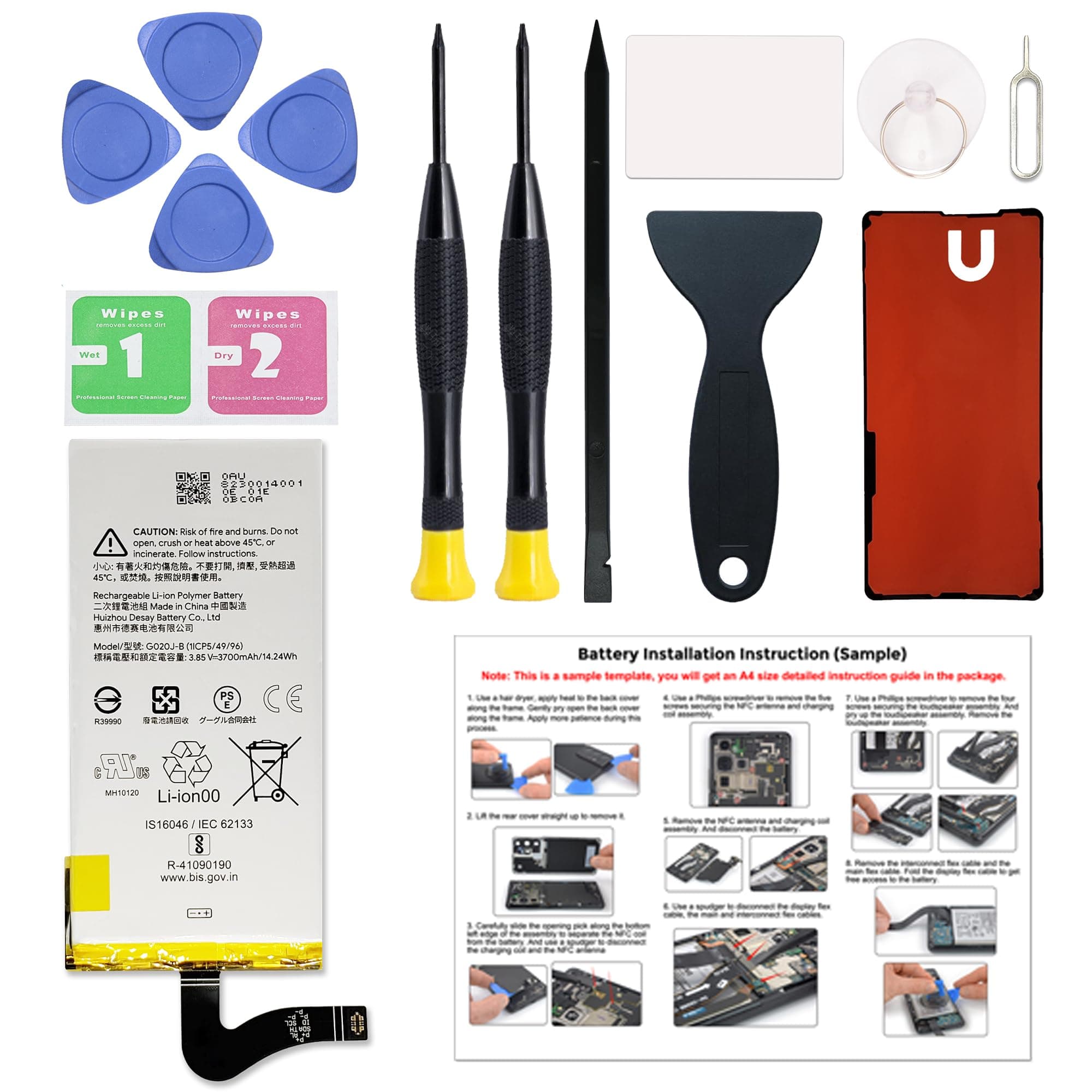 Replacement Battery for Pixel 4 XL, New 0 Cycled Li-ion Battery G020J-B Compatible with Pixel 4 XL, with Instruction & Tools