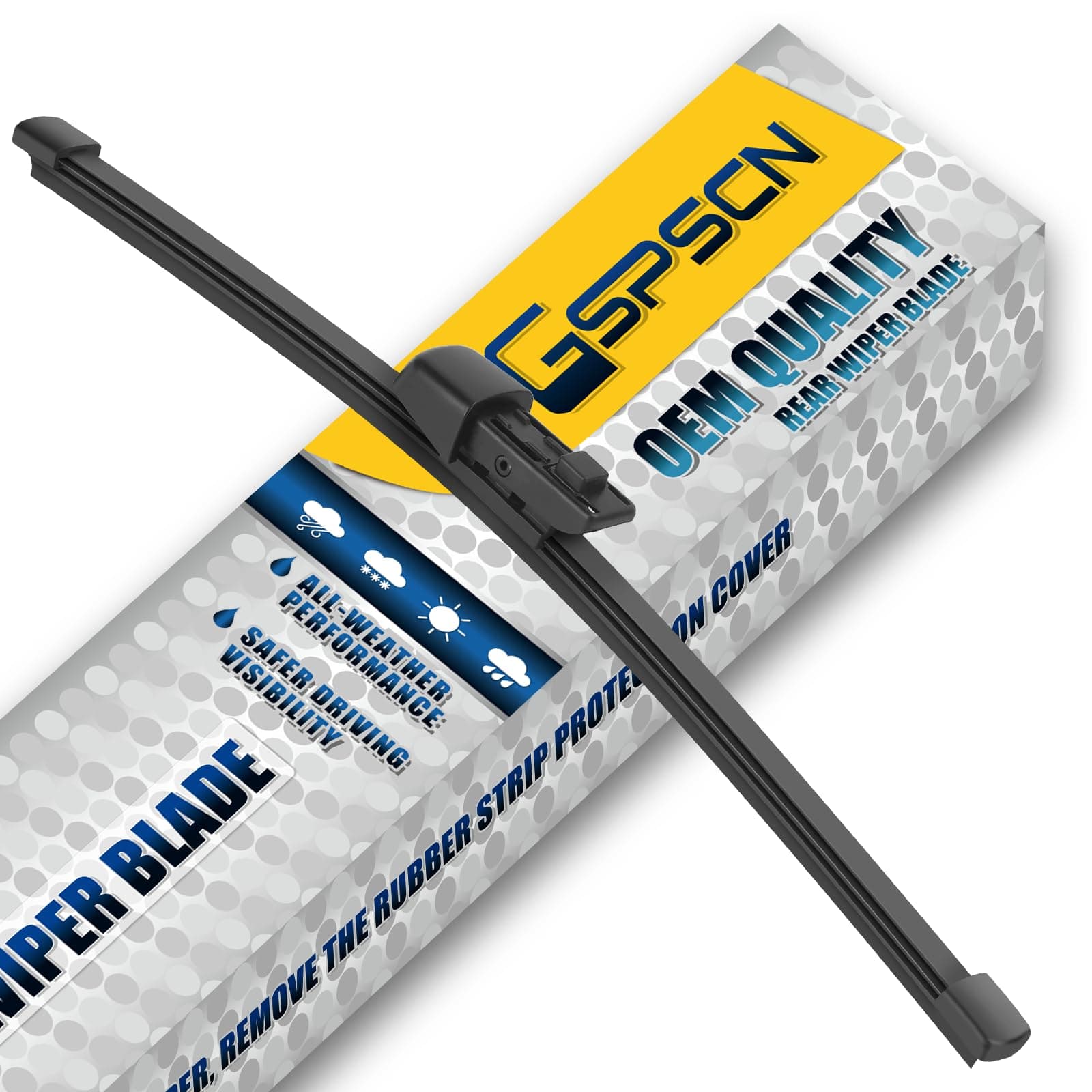 11" Rear Wiper for VW Atlas 23-18，Golf e-Golf 21-07，Golf VI 12-08，Golf VII Variant 20-12，Golf Alltrack 19-17，Golf R 19-12，Golf SportWagen 19-15，GTI 22-10，Polo 21-13 Back Windshield Wiper Blade A282H