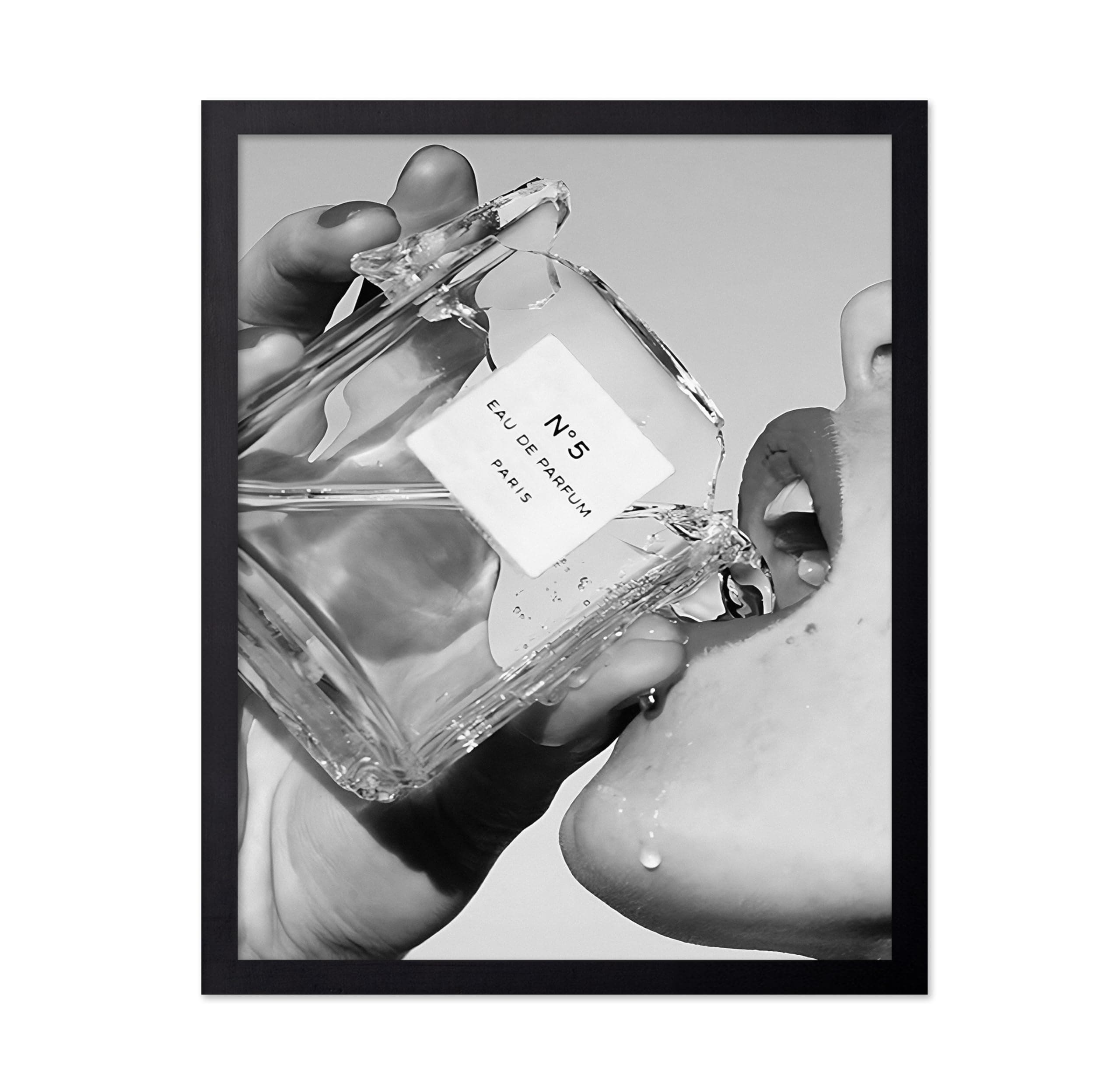Drinking Perfume Print - Fashion Poster - Black and White Art - Luxury Brand Wall Design - Girly Photography Art - Great Girl's Room or Office Decor - 8x10 UNFRAMED Wall Art