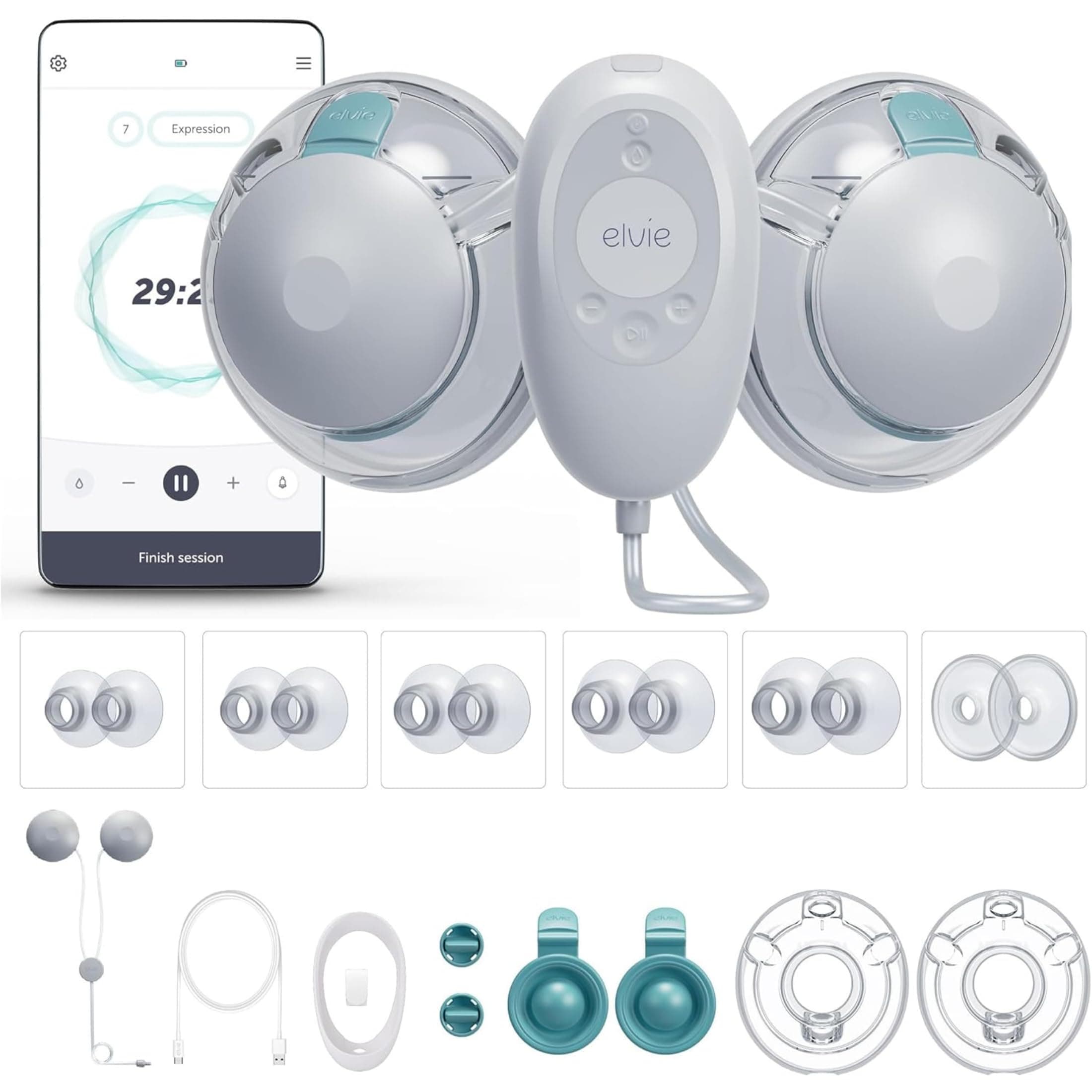 Stride 2 Hospital-Grade, App-Controlled Double Breast Pump - Hands-Free, Wearable, Ultra-Quiet & Electric with 10-Settings & Rechargeable