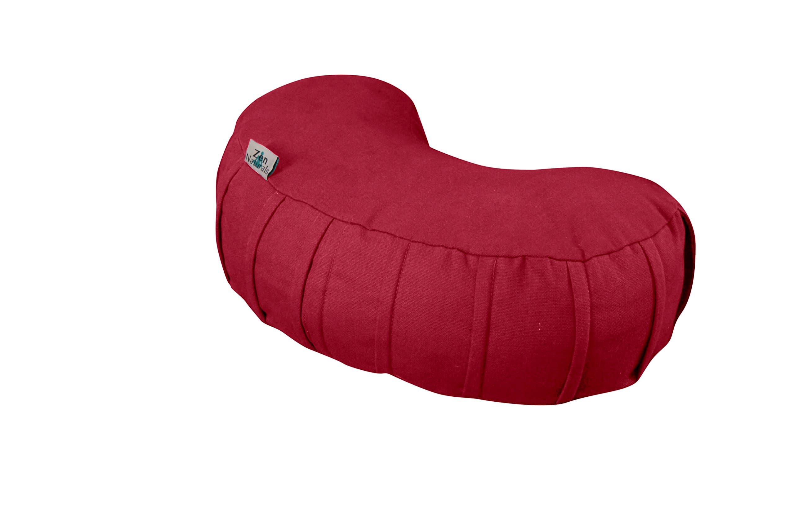 Zen Naturals Yoga meditation crescent pillow with firm stuffing to support weight (Burgandy)