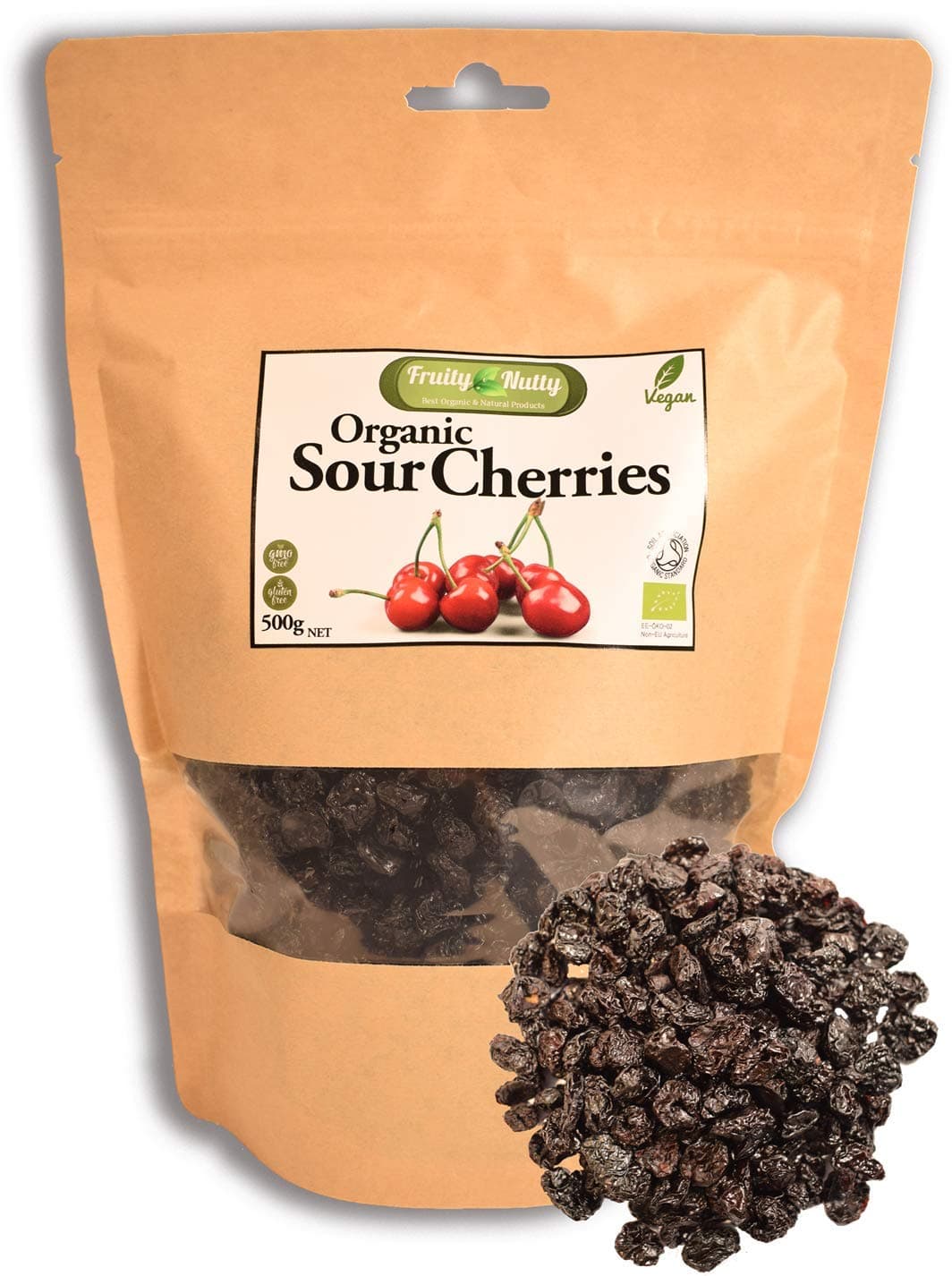 Sour Cherries - 100% Organic Dried Sour Cherries 500g