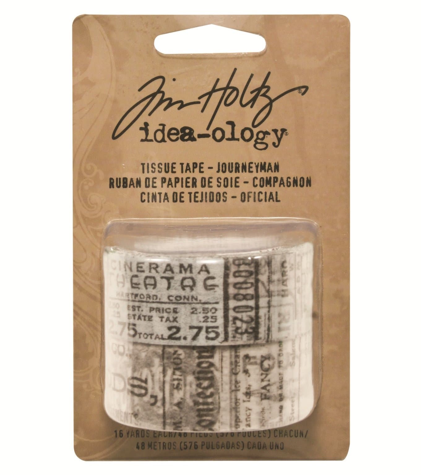 Journeyman Tissue Tape by Tim Holtz Idea-ology, 2 Rolls, 3/4 Inches x 16 Yards, Paper, Multicolored, TH92912