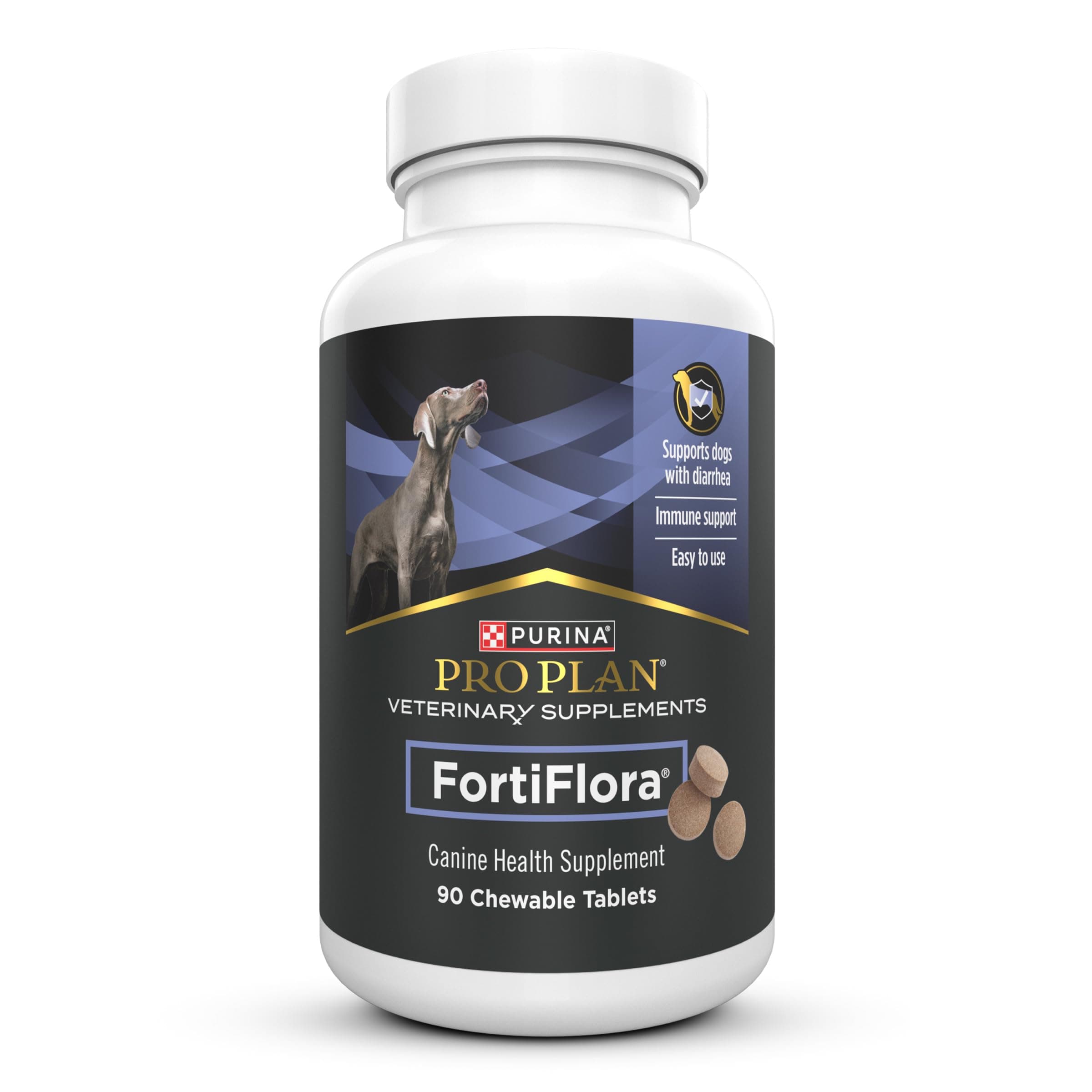Purina Pro Plan Veterinary Diets Supplements FortiFlora Chewable Dog biotic Supplement Tablets - 90 ct. Canister
