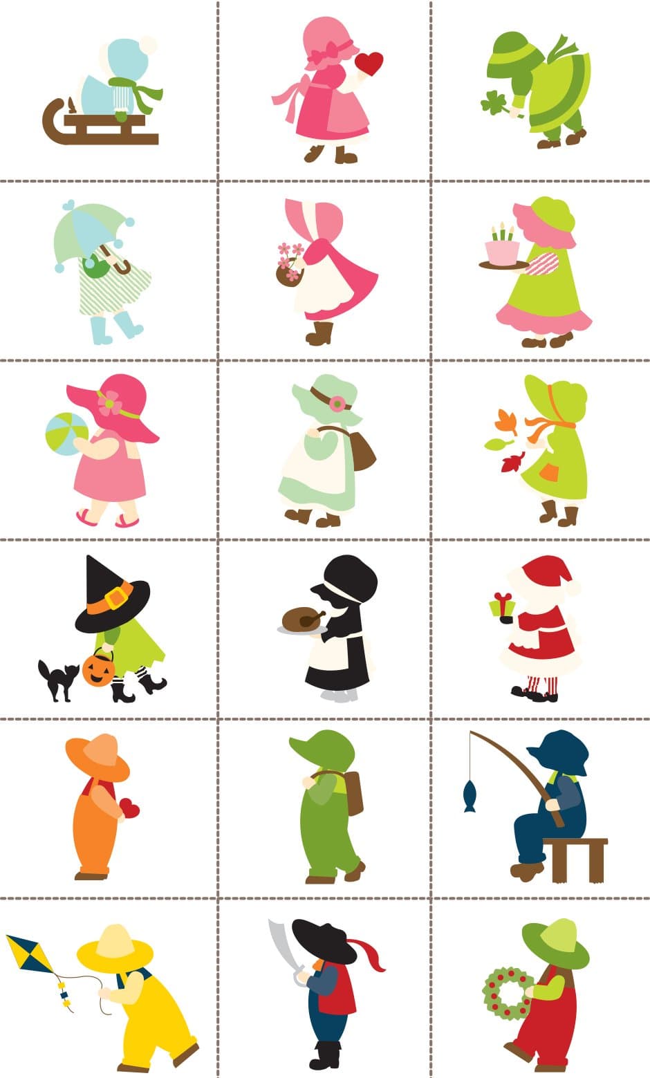 Slice Crafts Slice Design Card for Crafting, Sunbonnet Sue