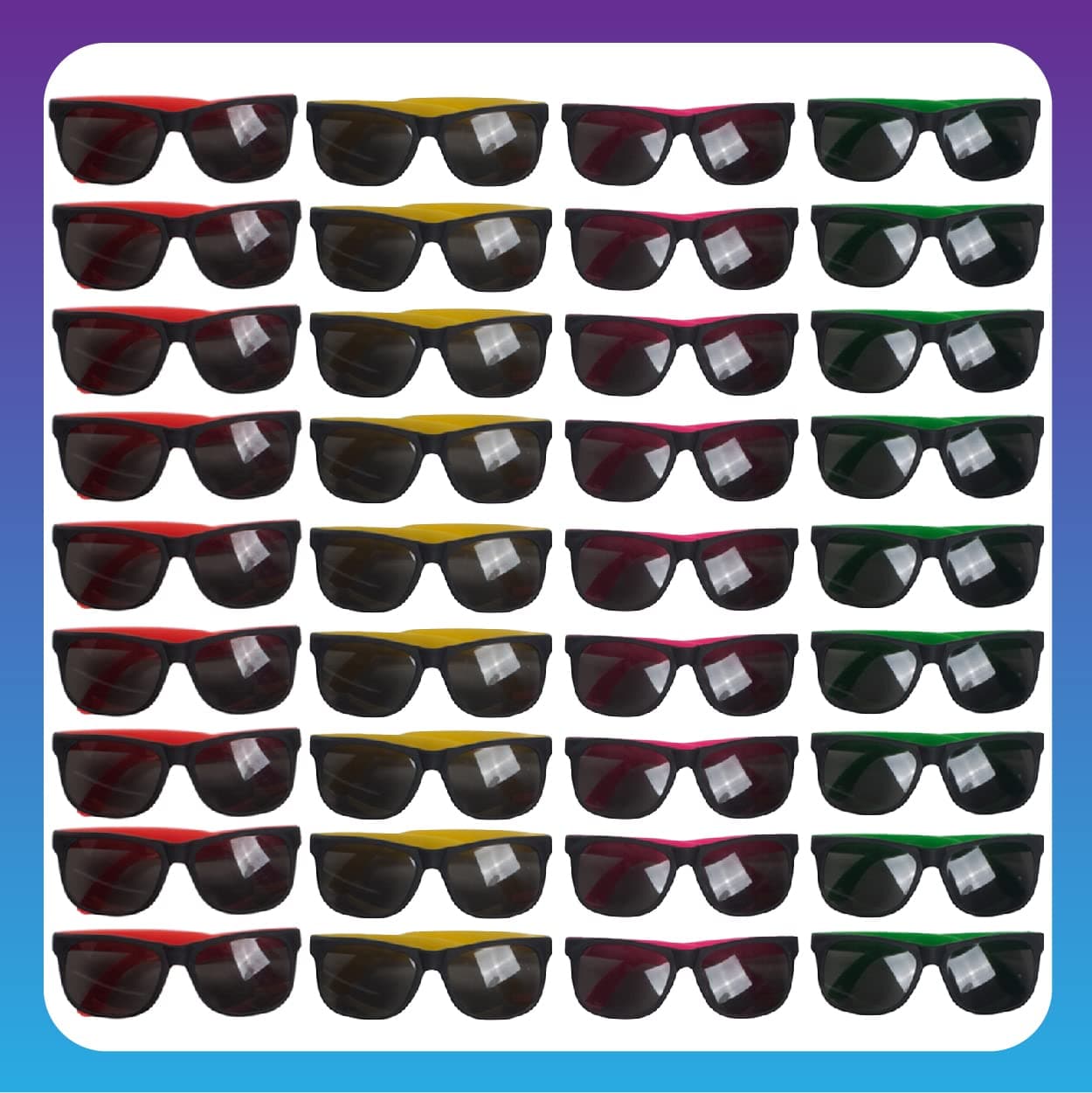 Funny Party Hats Neon Sunglasses- 36 Pack - Bulk Sunglasses - Party Glasses - Pool Party - Beach Party Favors
