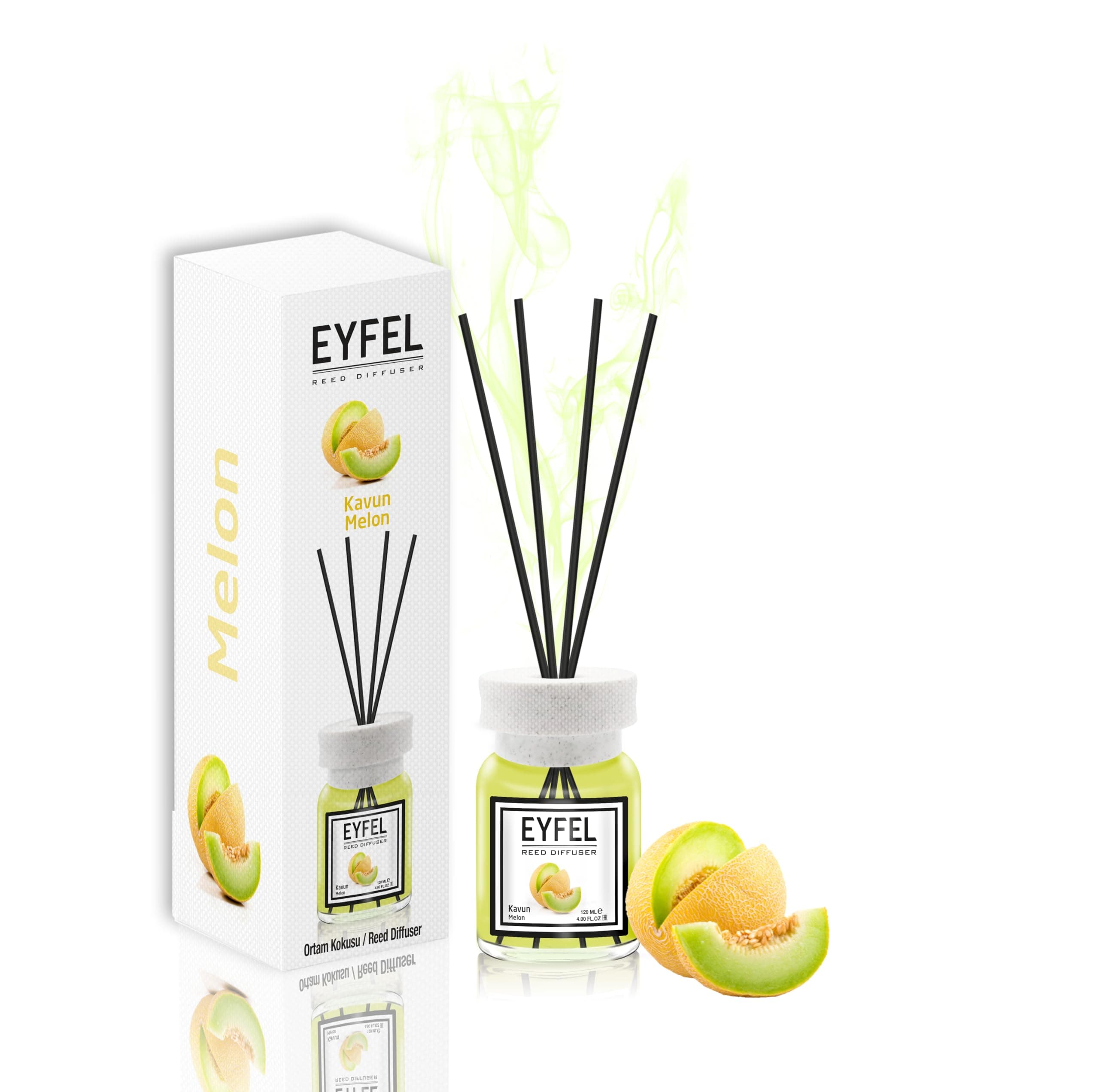 eyfel eau de parfum REED DIFFUSER- MELON 120ML, Assorted