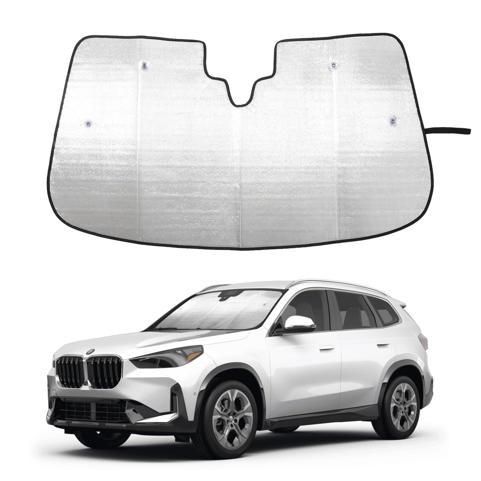 Windshield Sunshade for BMW X1 X2 U11 U10 2023-2025 Front Window Sun Shade Foldable Reflective Sun Visor Custom Sunscreen UV Blocker Privacy Protector HeatShield Keep Your Car Cooler