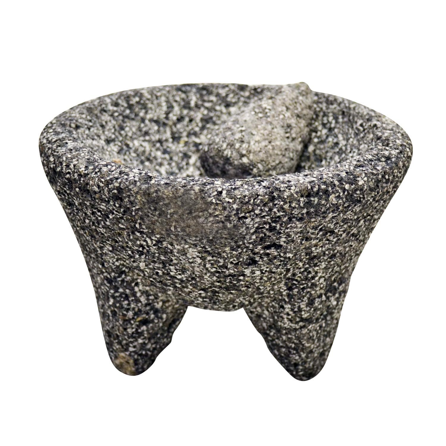 Molcajete, Mortar & Pestle, Basalt Volcanic Rock-7.75d X 5 3/8h