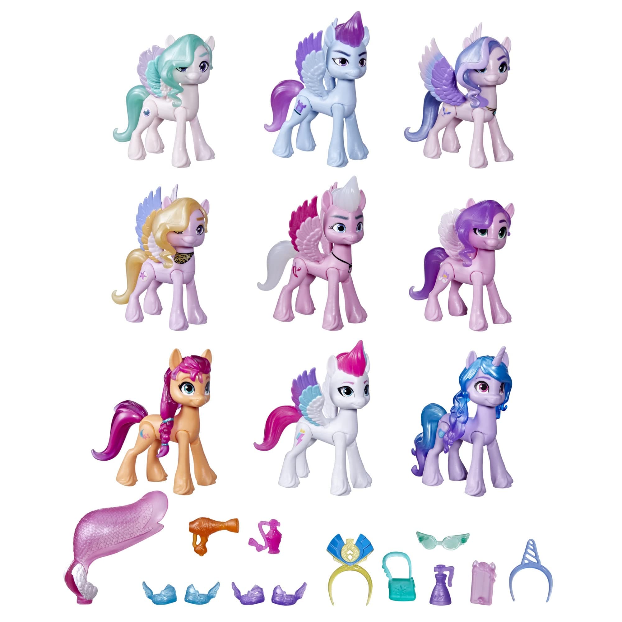 My Little Pony: A New Generation, Gala Royal Set for Children, 9 Ponies, 13 Accessories (Amazon Exclusive), Multi-Colour