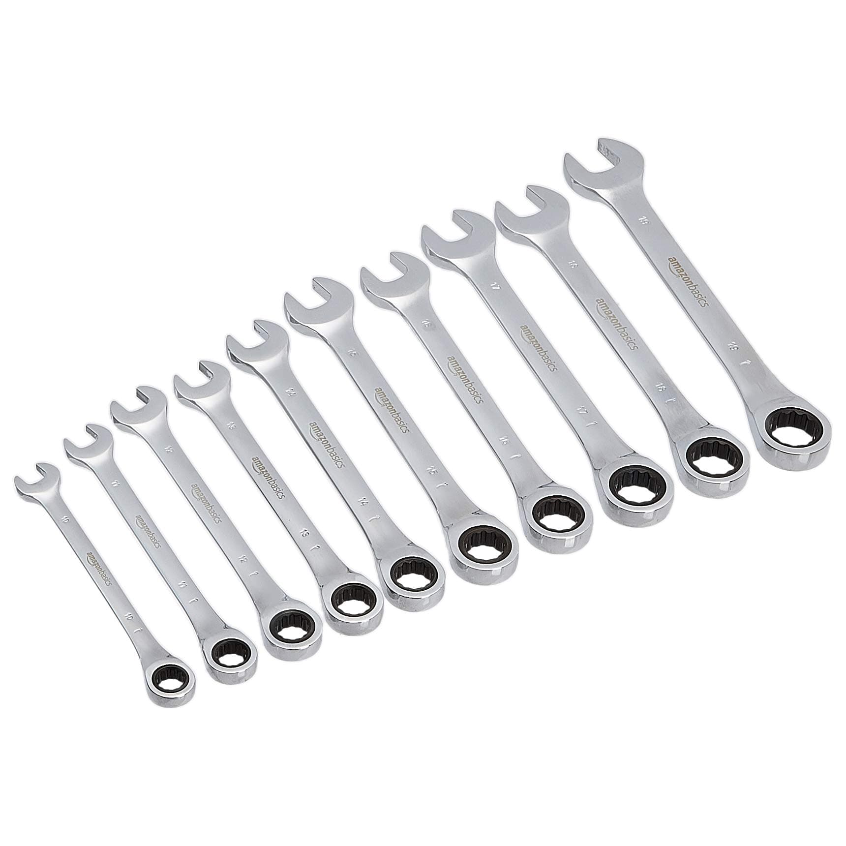 Amazon Basics Ratcheting Wrench Set- 10- Piece