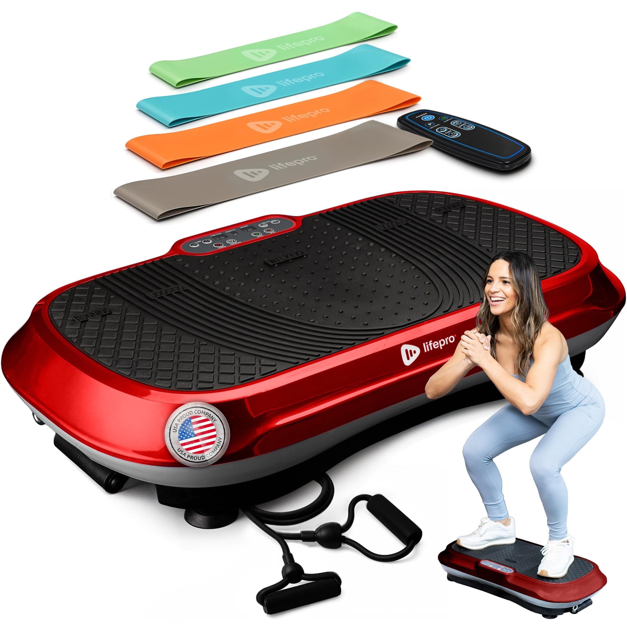 Lifepro Waver Vibration Plate Exercise Machine for Lymphatic Drainage, Muscle Activation, Full-Body Workout Vibrating Platform with Loop Bands, Fitness Equipment for Strength Toning & Fat Loss