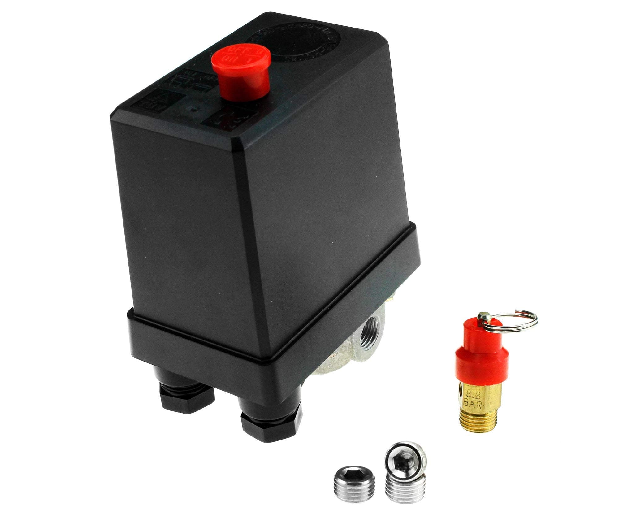 180PSI 20Amp Three Phase Air Compressor Pressure Switch With Safety Valve & Blanking Plugs