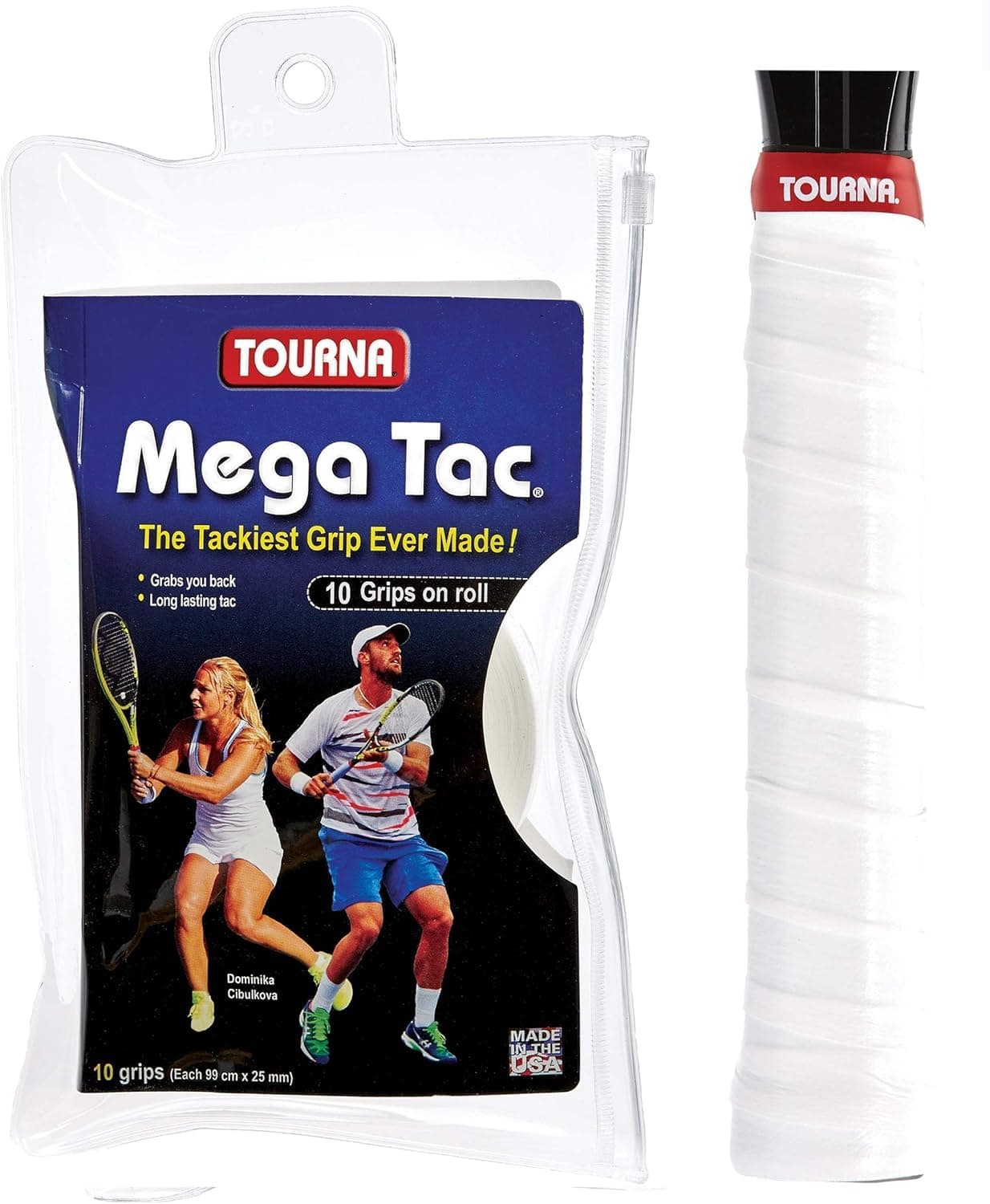 Tourna Mega Tac Extra Tacky Overgrip, 10-Pack
