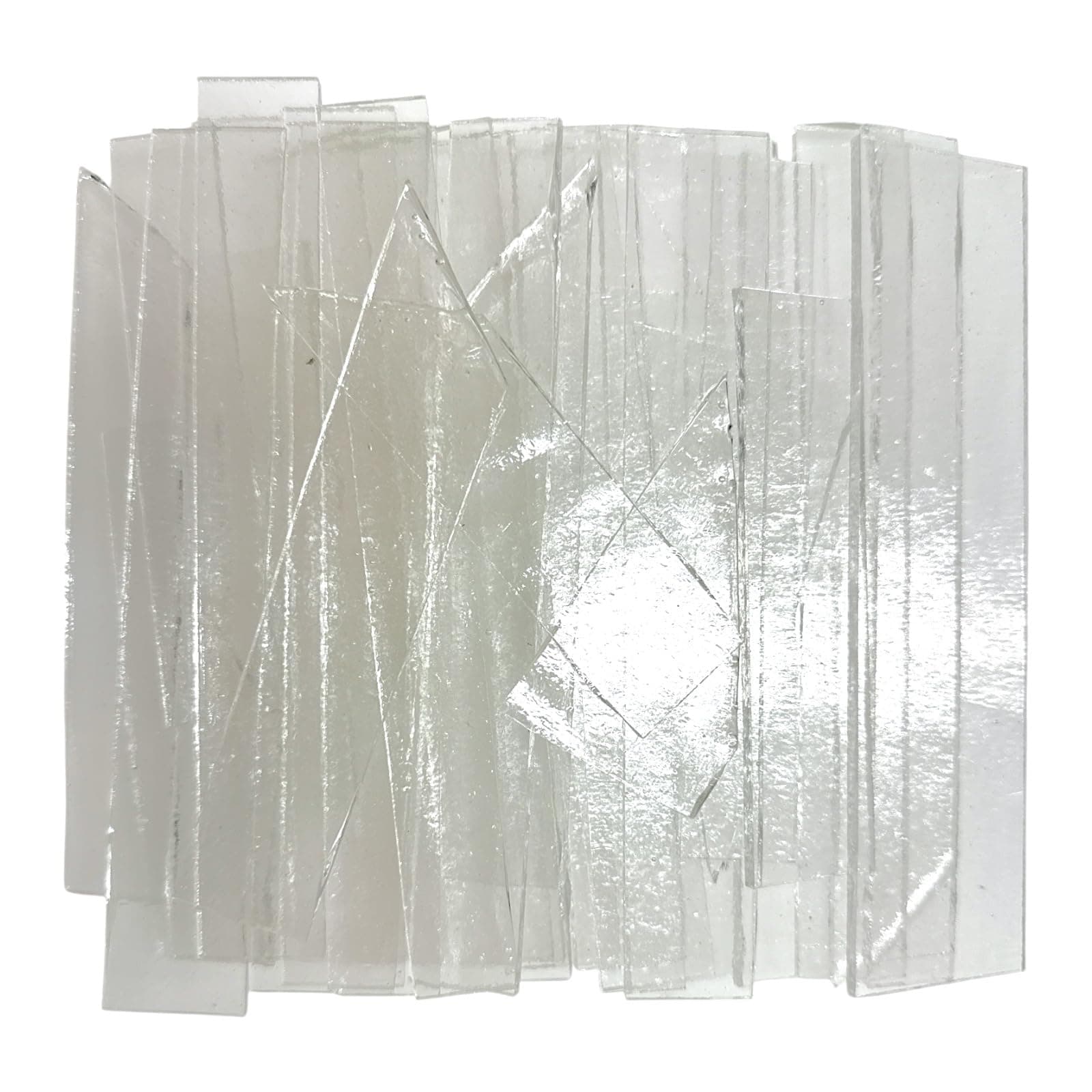 2 LB COE 96 Clear Glass Scraps Strips - System 96 Fusing Glass Scraps Strips