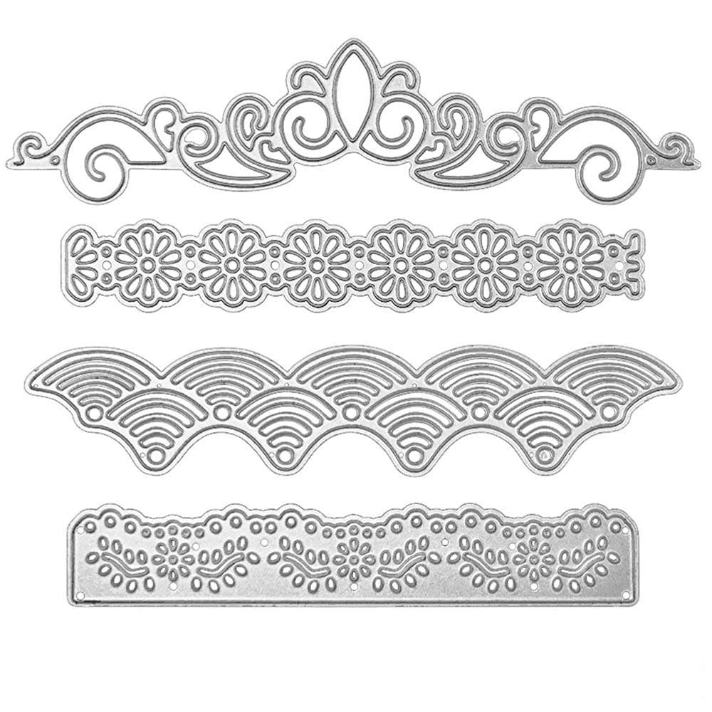 BeeSpring Metal Lace Die Cuts Cutting Dies Nesting die Embossing Stencils Template Mould for Card Scrapbooking and DIY Crafts 4 PCS
