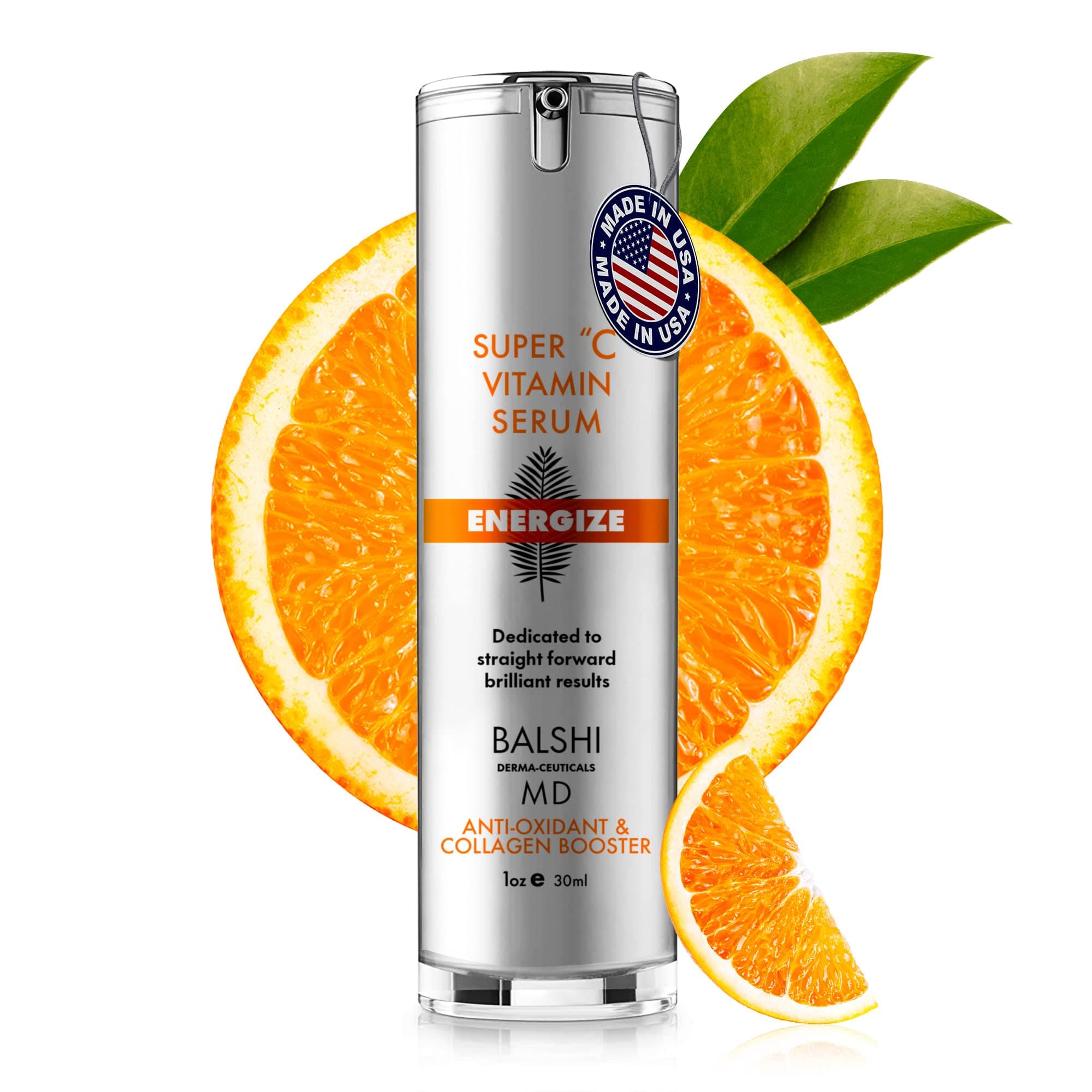 Energize Vitamin C Serum for Face & Eyes - Clinical Strength Collagen Boost Anti Aging Serum with Triple Blend of Medical Grade Vitamin C Face Serum, Brightening Face Serum, Hydrating Vit C Serum