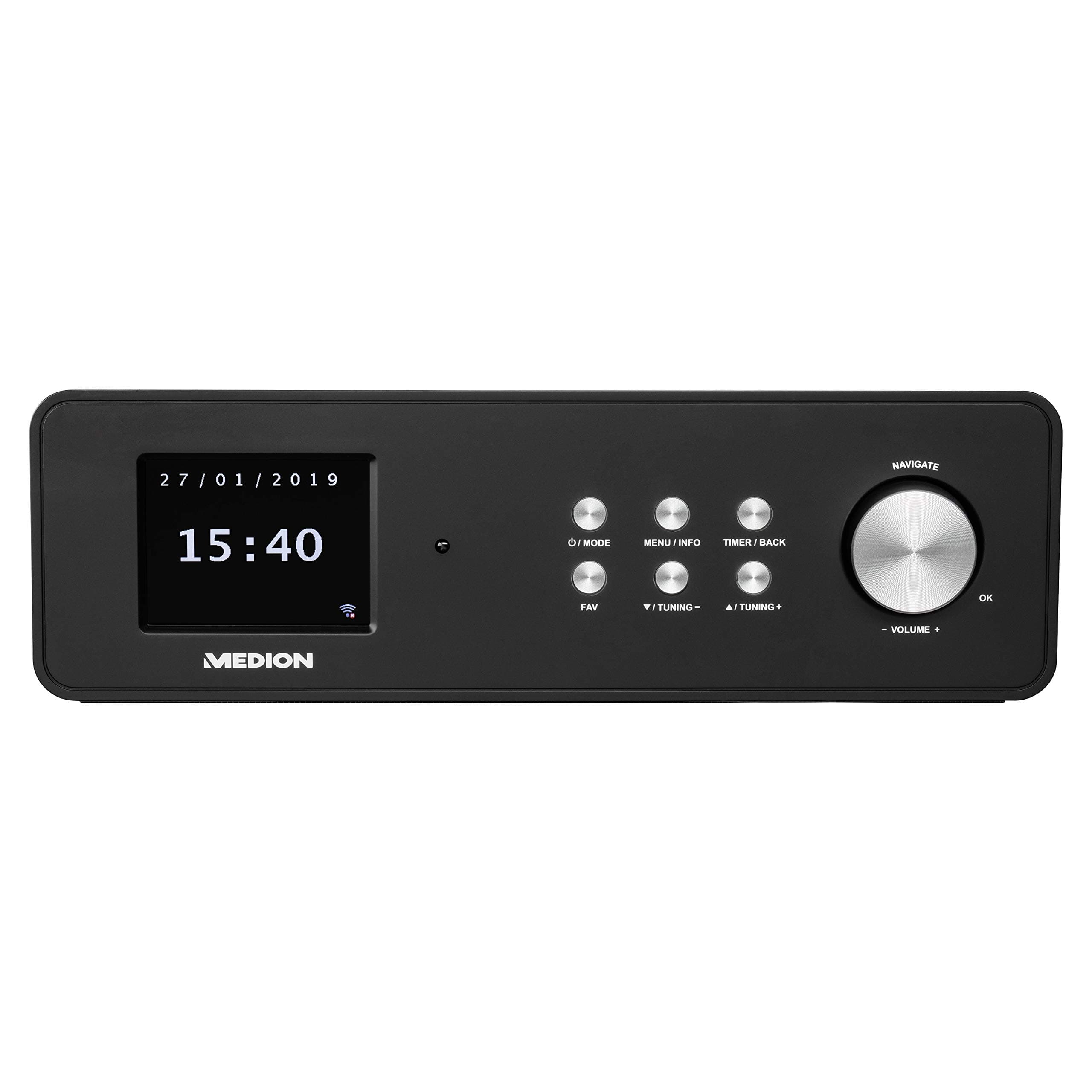 Medion Life P85060 MD87308 Kitchen Internet Radio (Installation Under Kitchen Cupboards, 15,000 Internet Radio Stations, Separate Station Storage, Control via App) Black