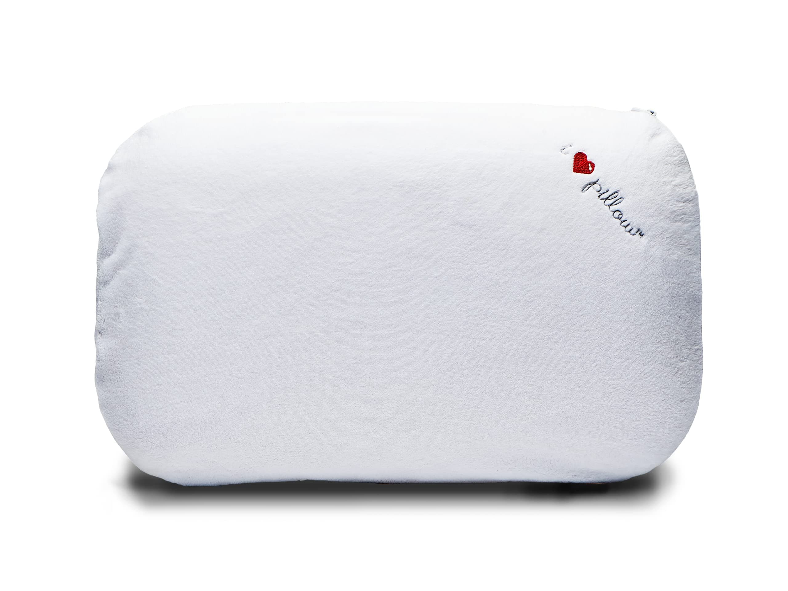 I Love Pillow Traditional Advanced Memory Foam Sleeping Pillow, Ergonomic Design, Perfect for Stomach, Back and Side Sleepers Machine Washable Cover, Queen, Medium, White