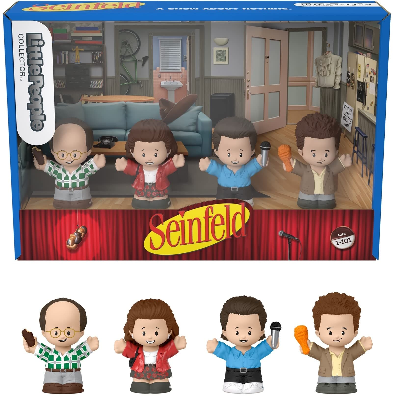Fisher-Price Little People Collector Seinfeld Special Edition Figure Set, 4 Characters in a Gift Package for Fans