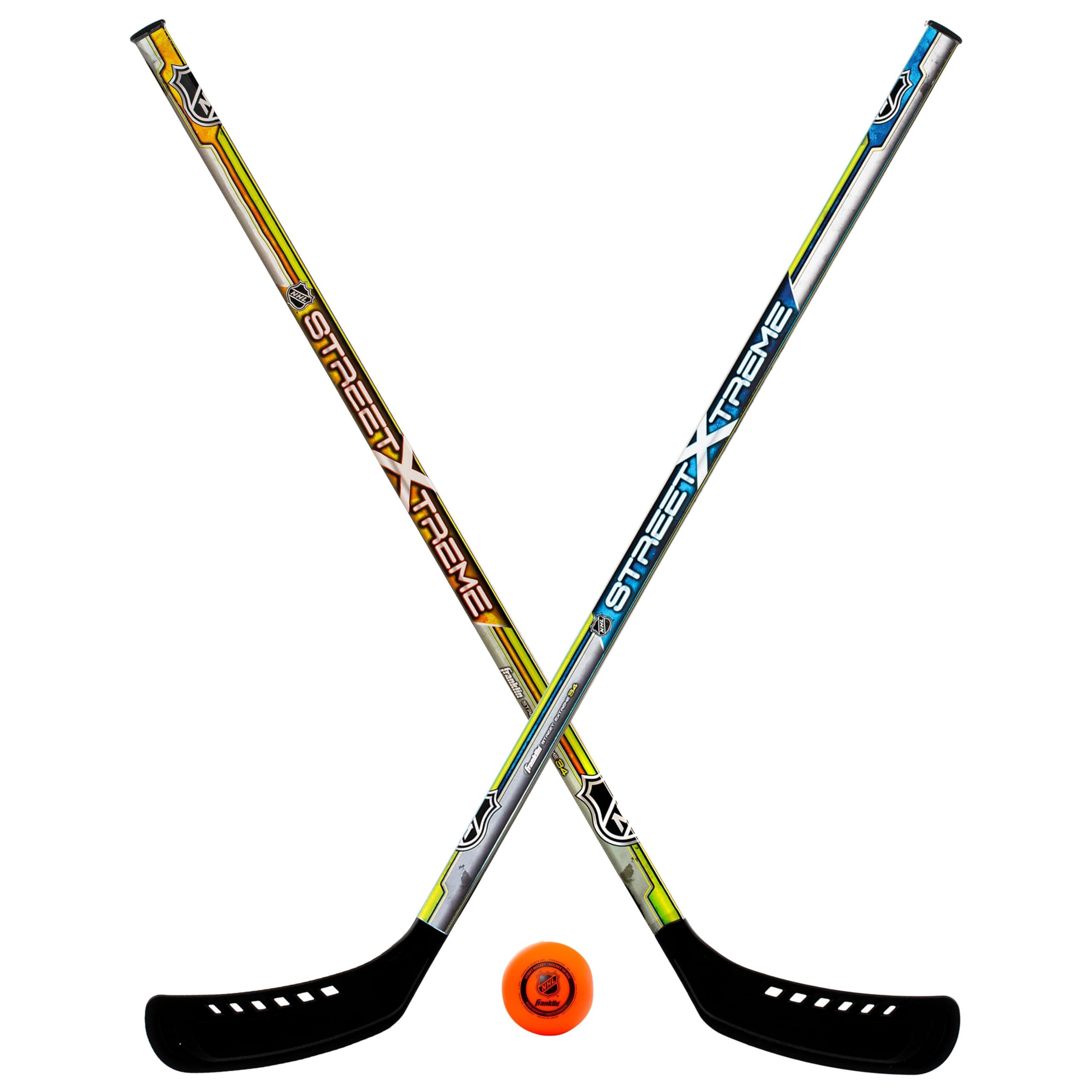 Franklin Sports Youth Street Hockey Set - 2 Sticks and 1 Ball - Official NHL Licensed Product - Perfect Starter Set for Kids