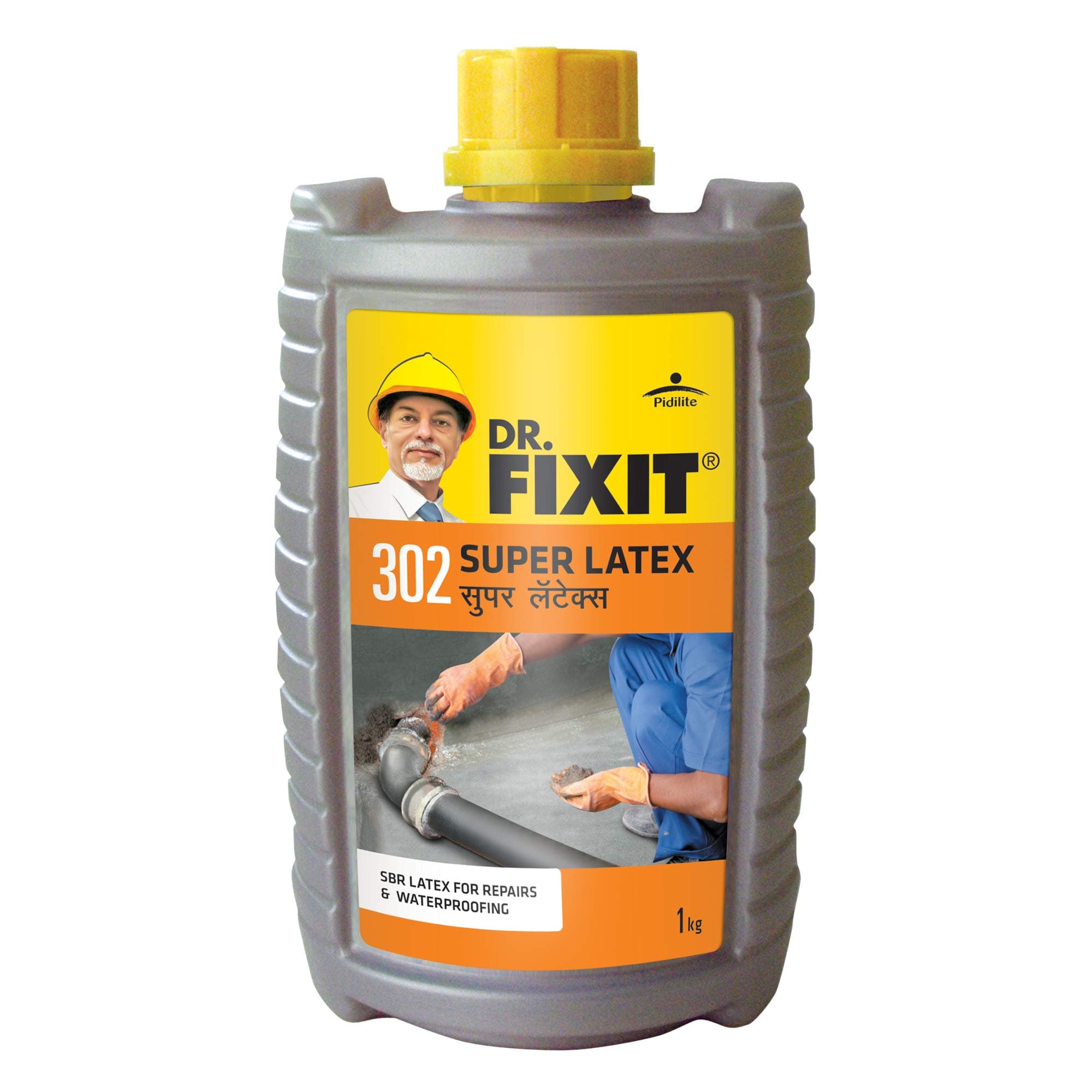 DR. FIXIT 302 SBR Latex Super Latex SBR Latex For Waterproofing & Repairs for Roofs, Terraces,Bathrooms, Toilets - 1Kg, (Grey) (1Pc), Bonds strongly to concrete, masonry, stone work, plasters