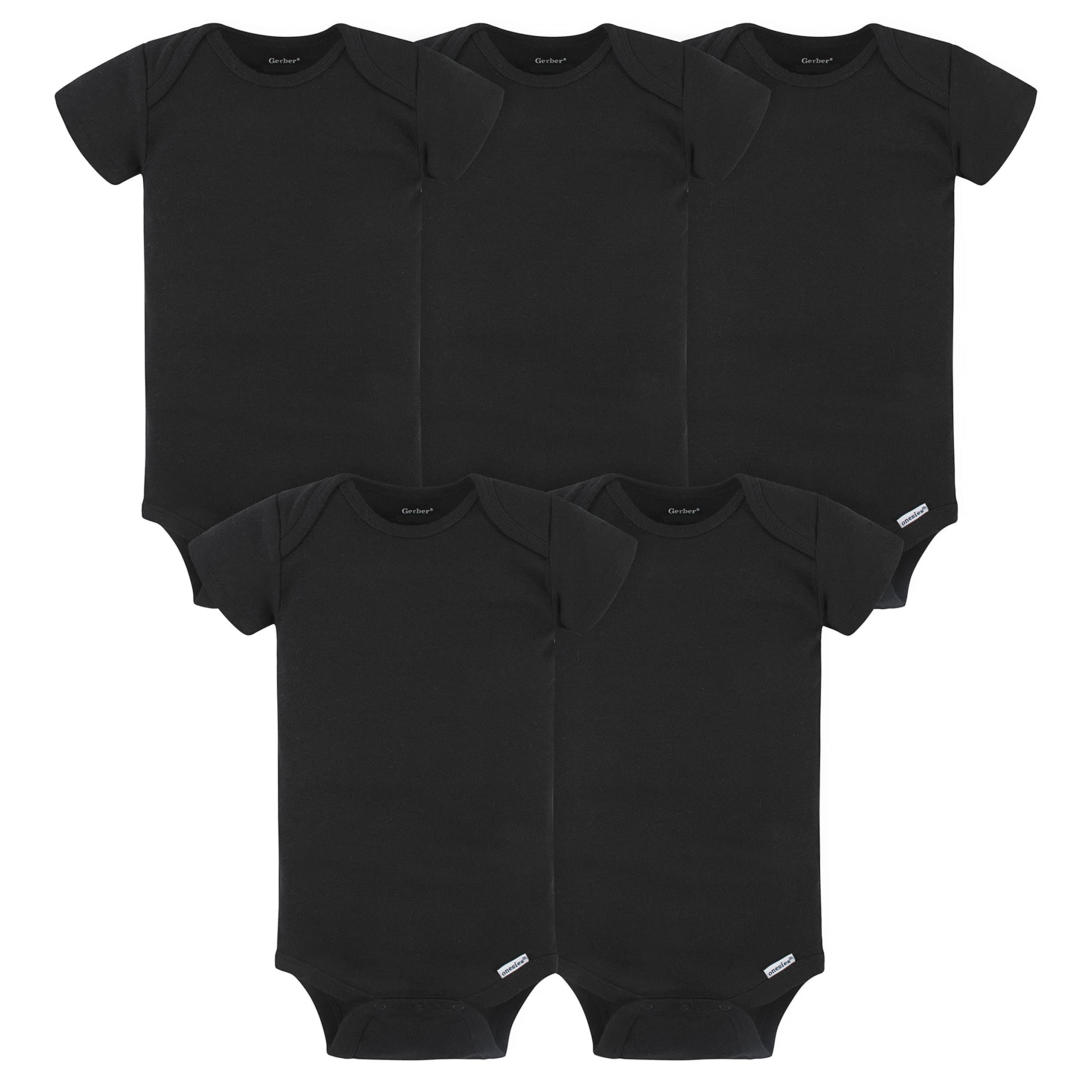 Gerber baby-girls 5-pack Solid Onesies Bodysuits