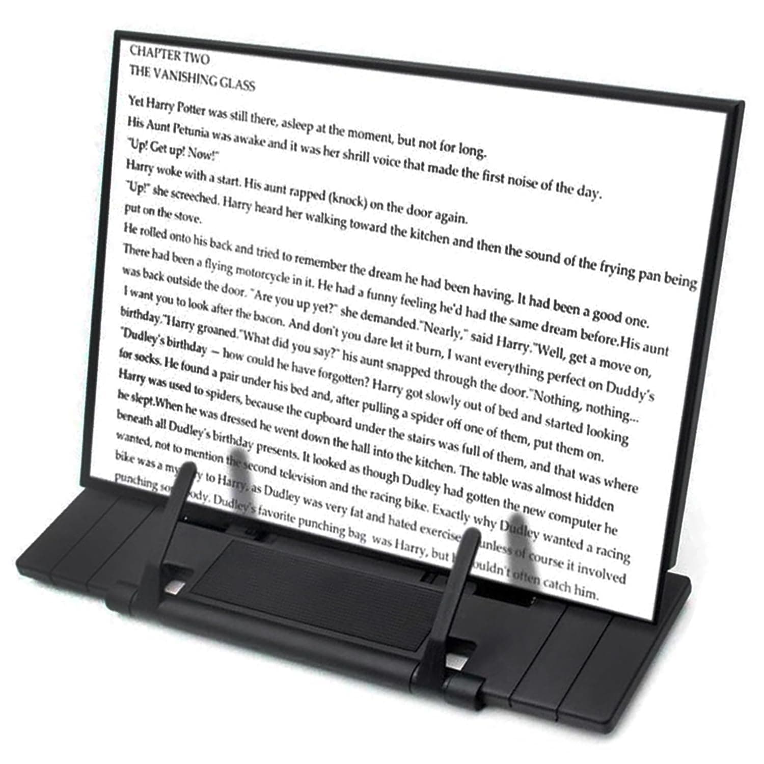 Barelove Desktop Document Book Holder, Metal Foldable Reading Rest Book Stand Easel Copyholder with 7 Adjustable Positions and Paper Page Clip, Great for iPad Cookbook Textbooks Tablet Music Recipe