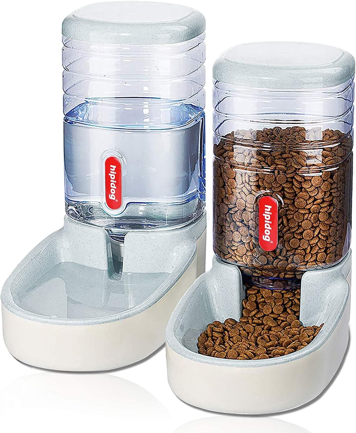 Automatic Pet Feeder Small&Medium Pets Automatic Food Feeder and Waterer Set 3.8L, Travel Supply Feeder and Water Dispenser for Dogs Cats Pets Animals (Grey)