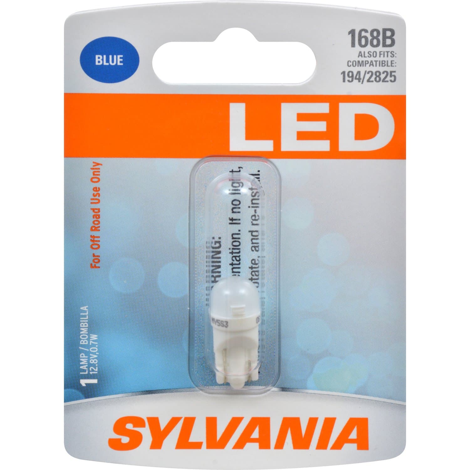 SYLVANIA - 168 T10 W5W LED Blue Mini Bulb - Bright LED Bulb, Ideal for Interior Lighting (Contains 1 Bulb)
