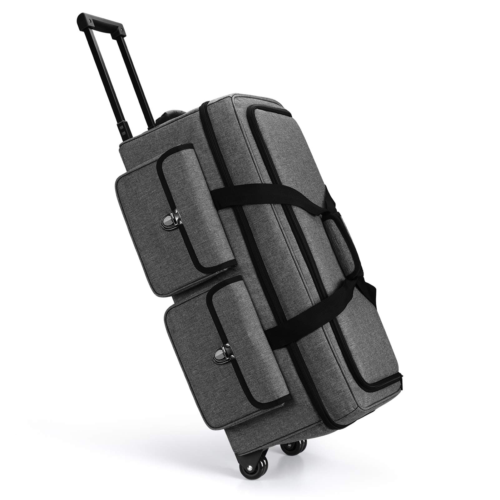 Yarwo Rolling Craft Tote Bag with Wheels Compatible for Cricut Maker 4, Maker 3, Maker, Explore 4, Explore 3, Cameo 4/5, Double Layers Carrying Case for Die Cut Machine and Supplies, Gray(Patented)