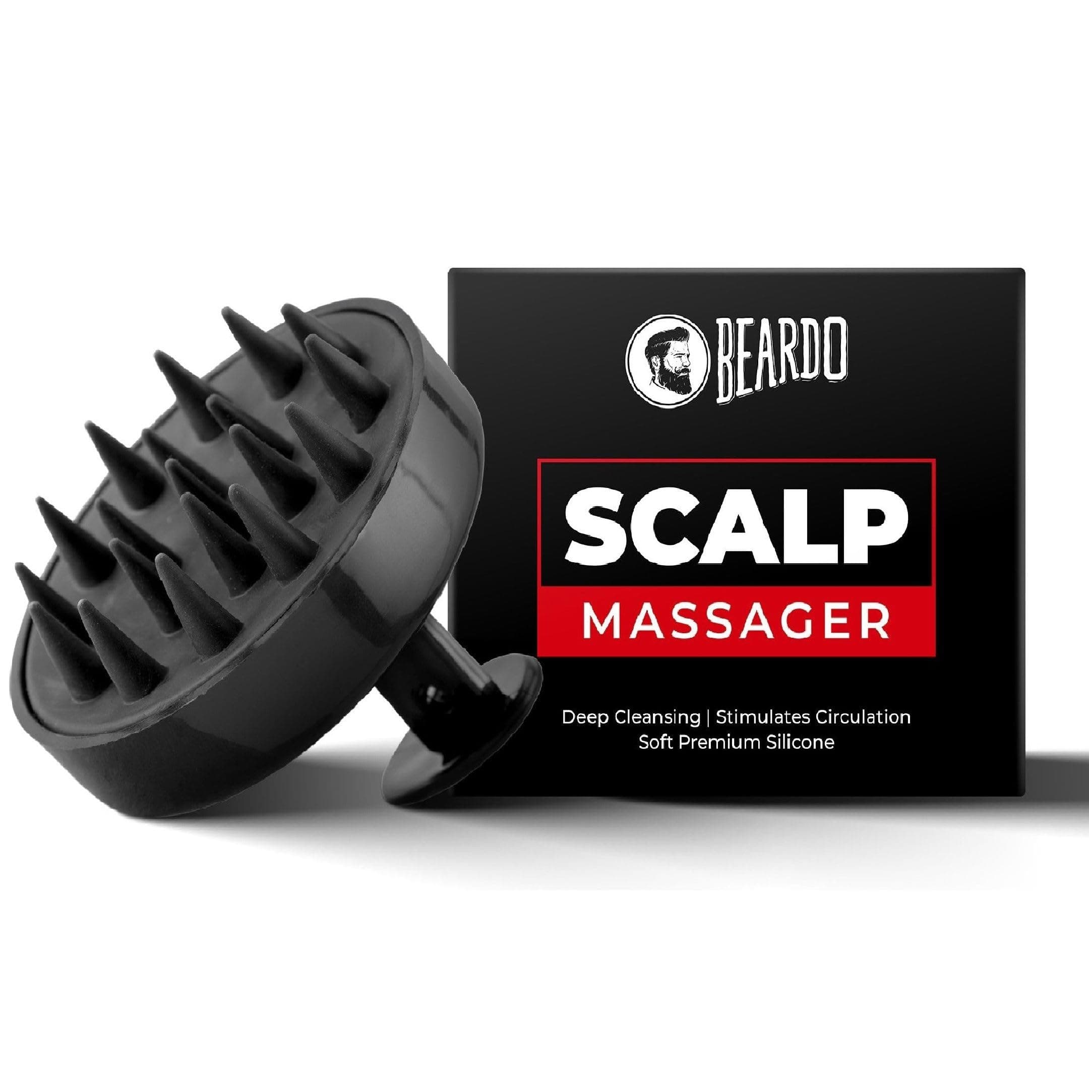BEARDO Scalp Massager For Hair With Removable Handle | Soft Silicone Bristles For Dry Massage, Oil & Shampoo Hair Brush, Super Soft Bristles, Exfoliating | Scalp Massager For Men & Women