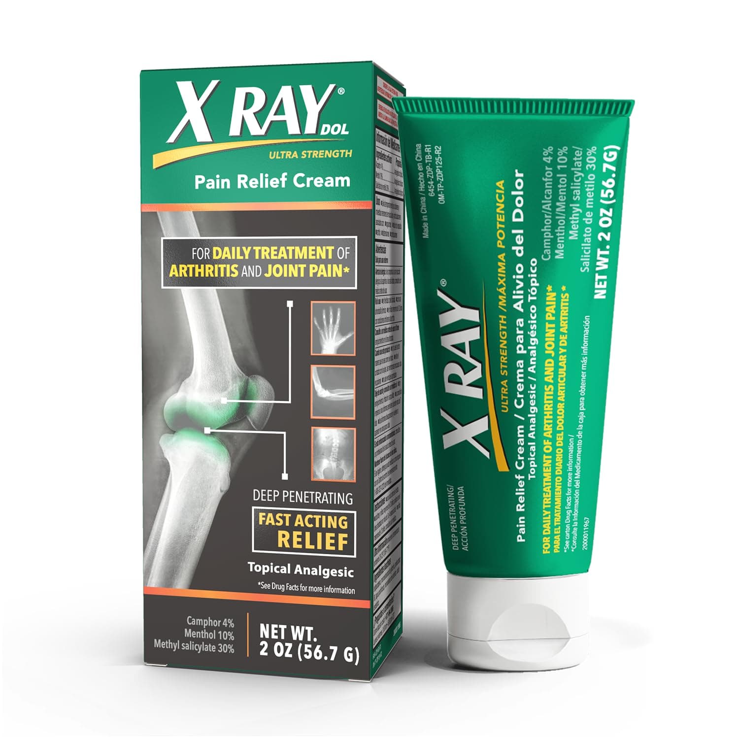 X Ray Dol Topical Arthritis Pain Reliever Cream, for Daily Joint & Muscle Pain, Full Prescription Strength, Fast-Acting Relief, 2 Ounces