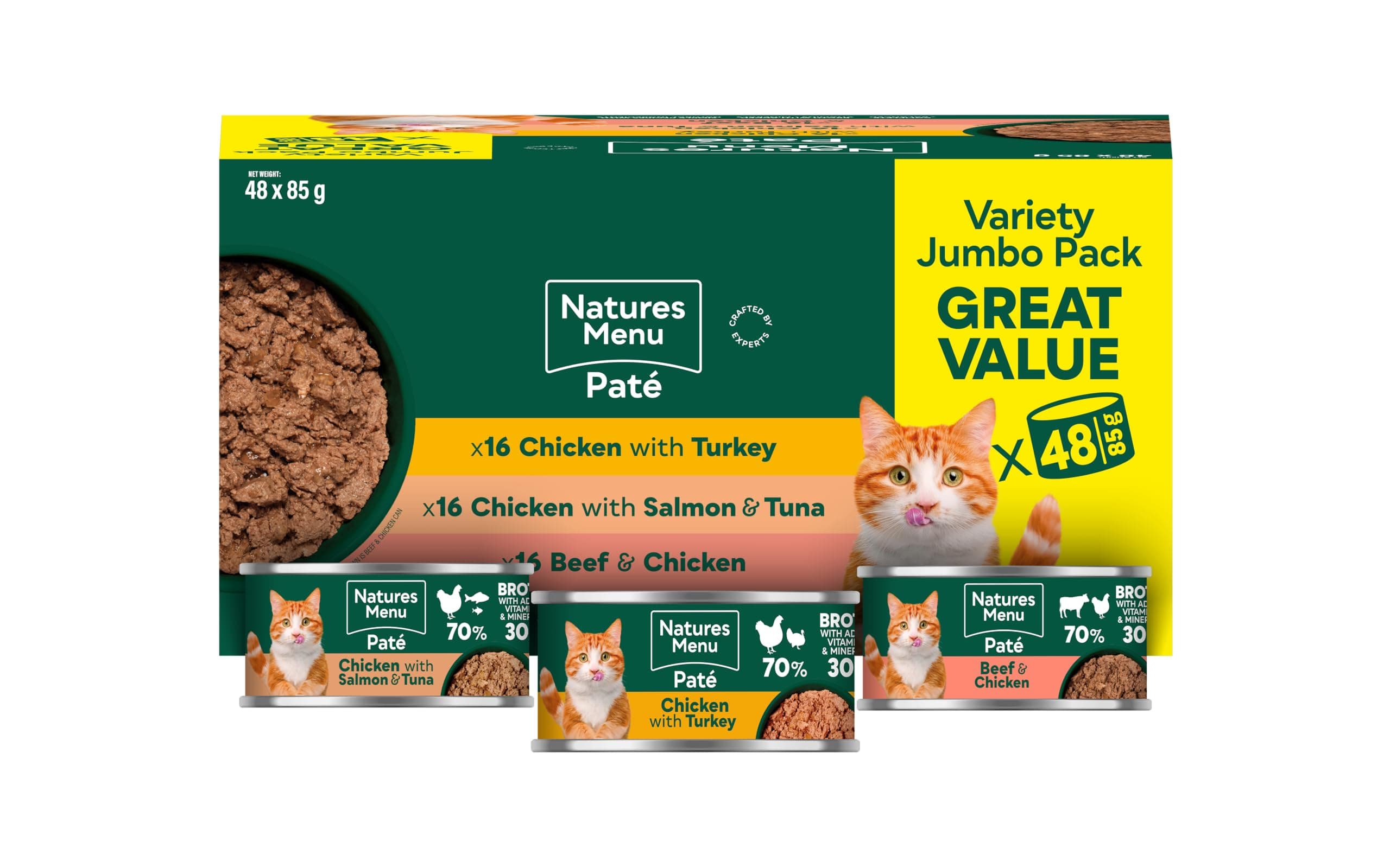 Natures Menu Paté for Cats Adult Cat Food Multipack - 48 x 85g